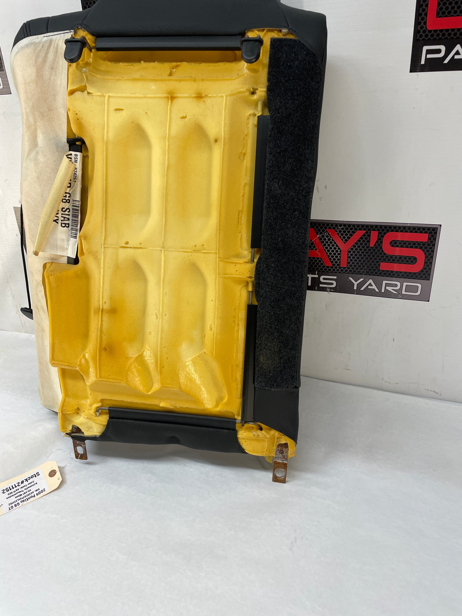 2009 Pontiac G8 GT LH Driver Rear Upper Seat Section OEM - Day's Parts Yard