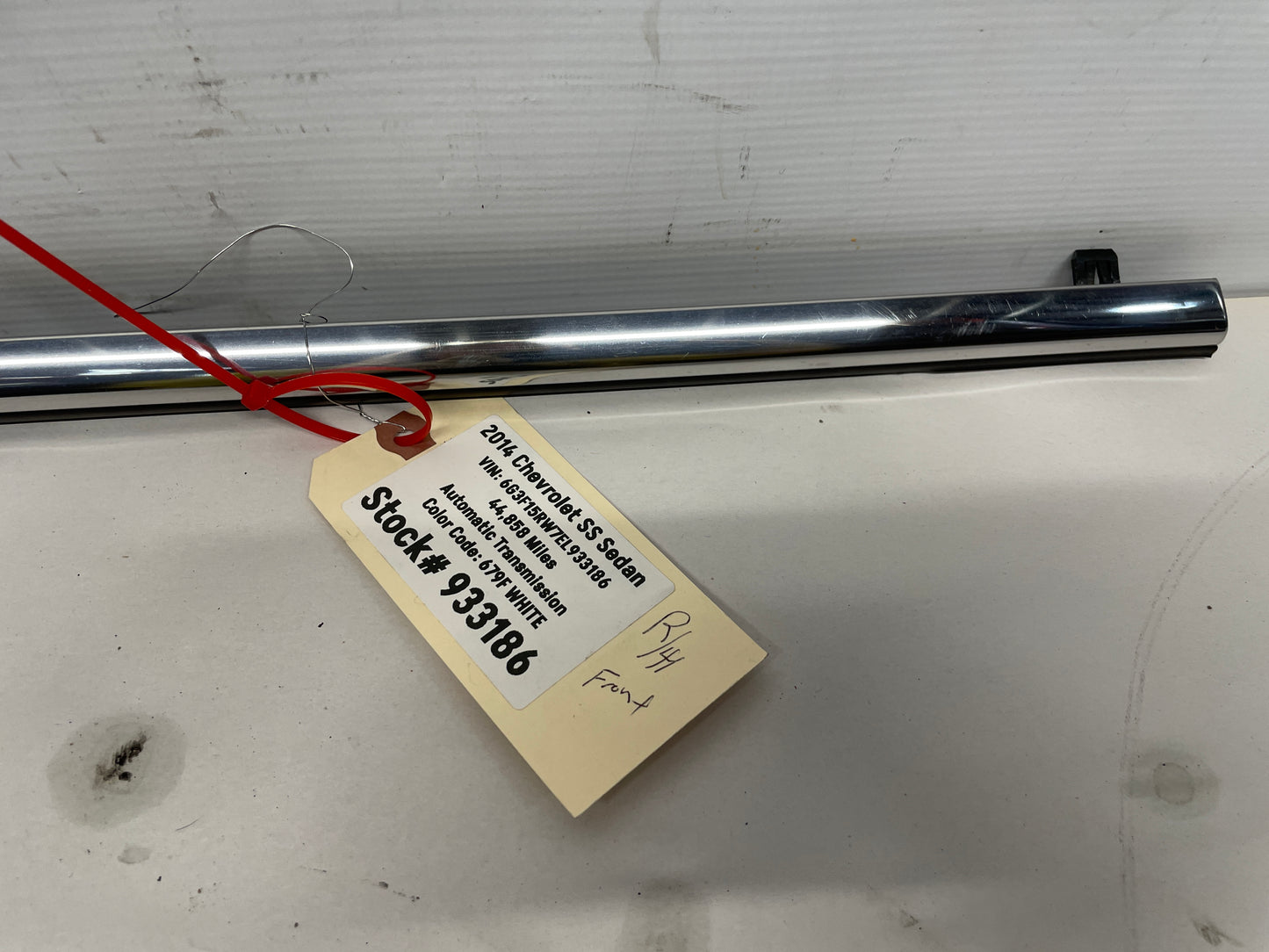 2014 Chevy SS Sedan RH Passenger Front Door Window Belt Molding Trim OEM - Day's Parts Yard