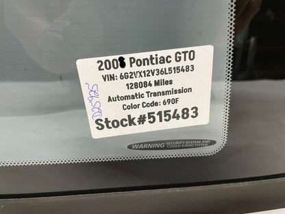 2006 Pontiac GTO RH Passenger Rear Quarter Window Glass OEM - Day's Parts Yard