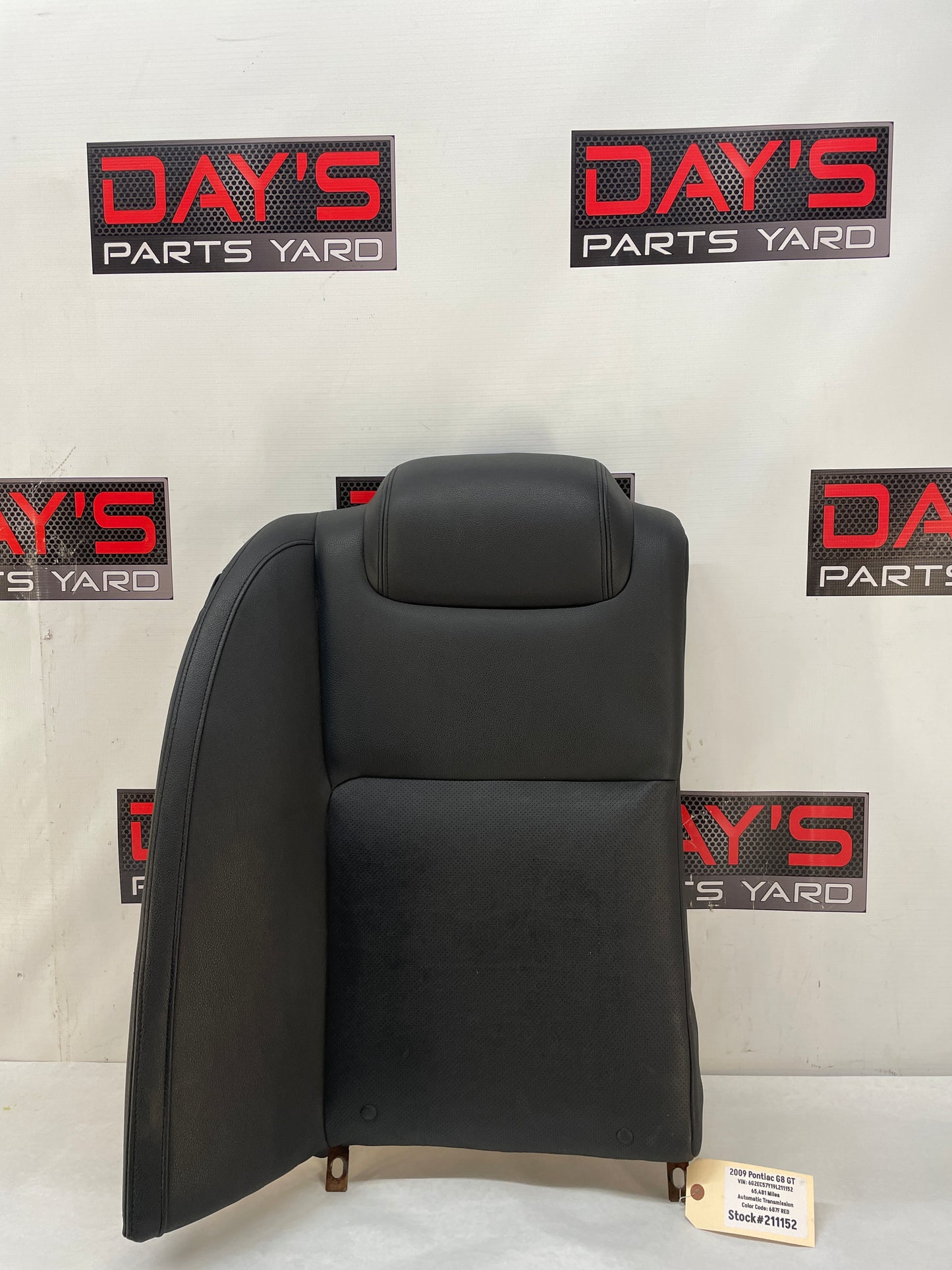 2009 Pontiac G8 GT RH Passenger Rear Upper Seat Section OEM - Day's Parts Yard
