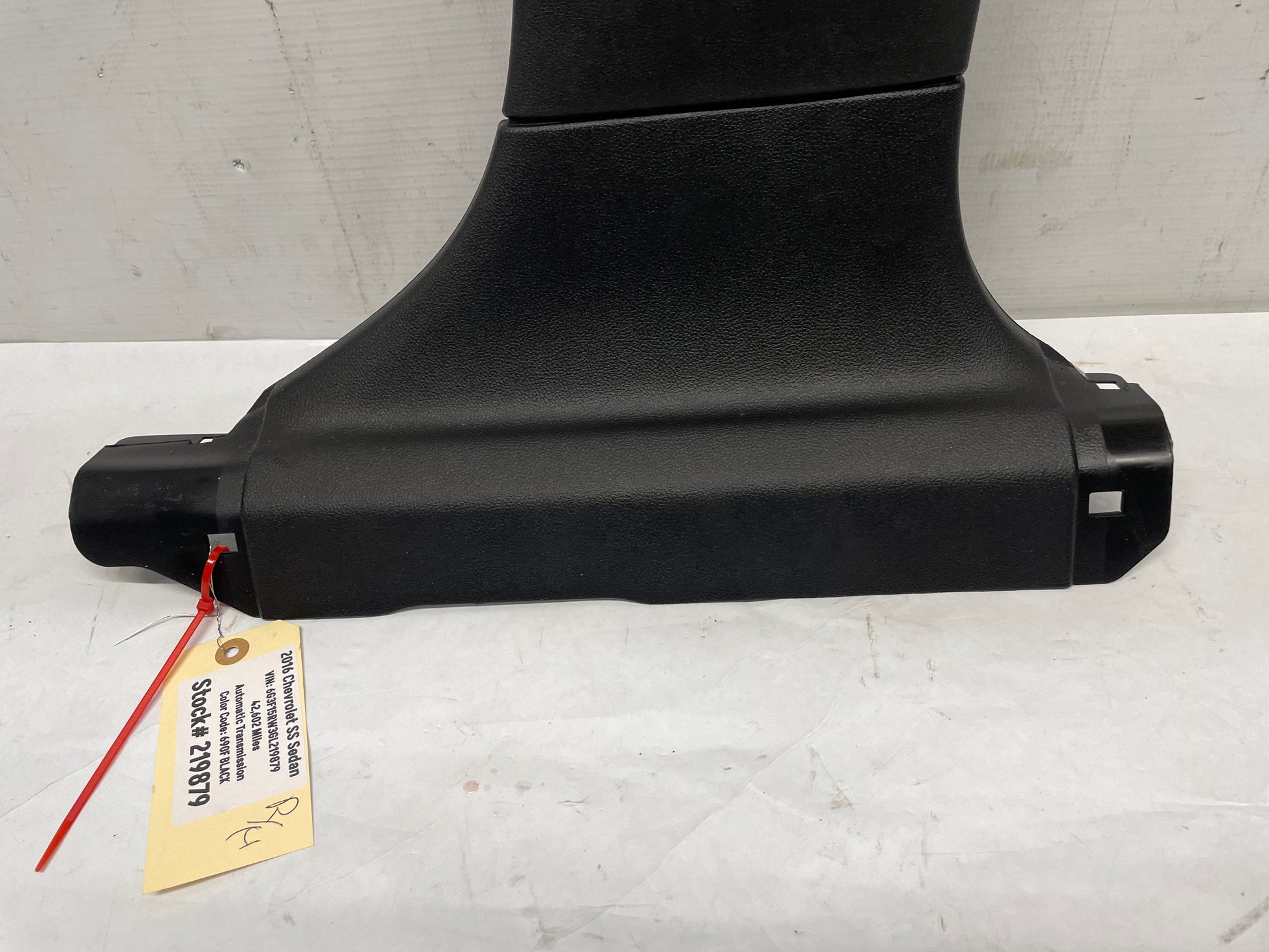 2016 Chevy SS Sedan RH Passenger Interior B Pillar Center Carpet Retainer Trim Panel OEM - Day's Parts Yard