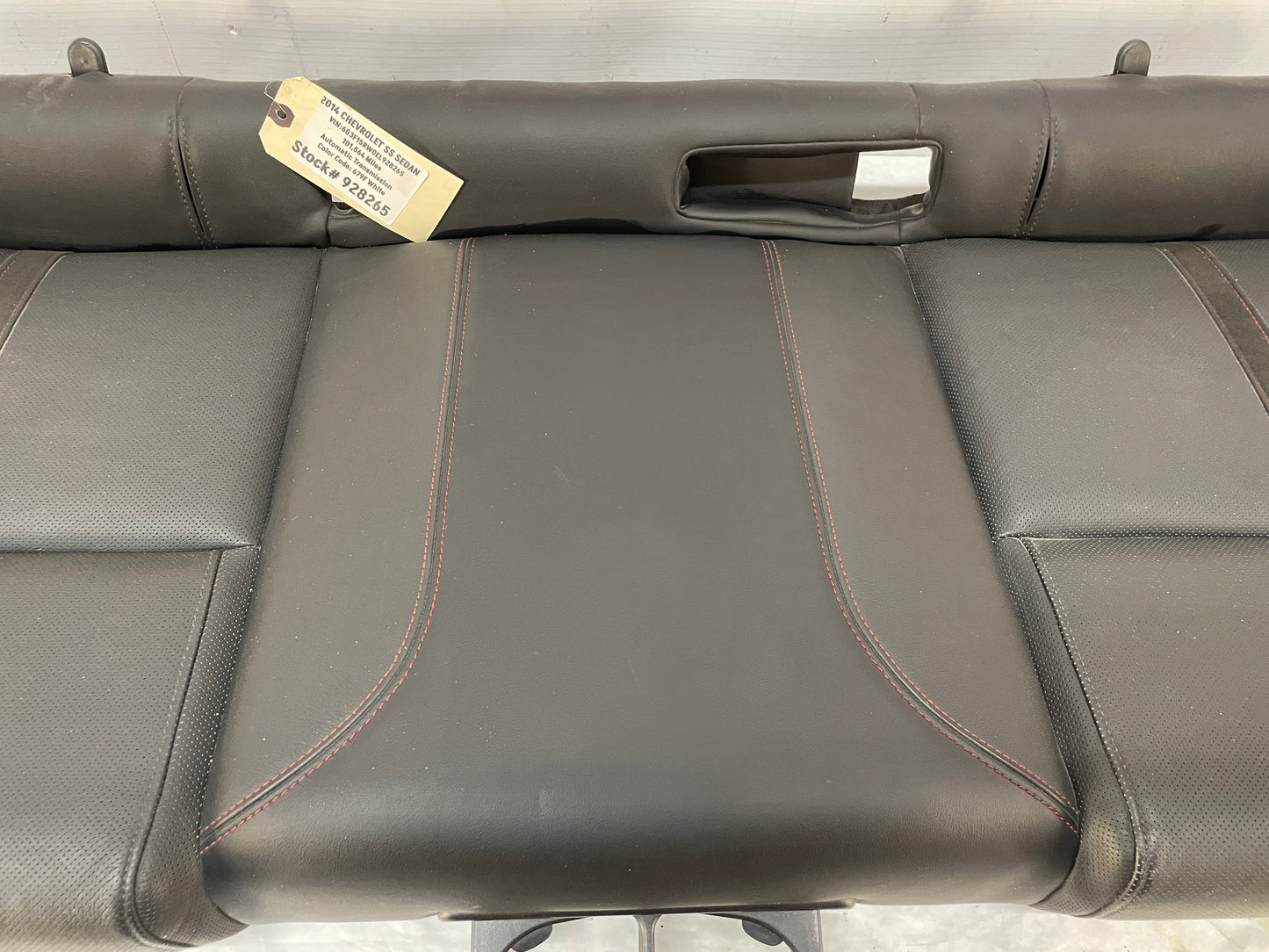 2014 Chevy SS Sedan Rear Seat Bottom Cushion Black Leather Alcantara Suede OEM