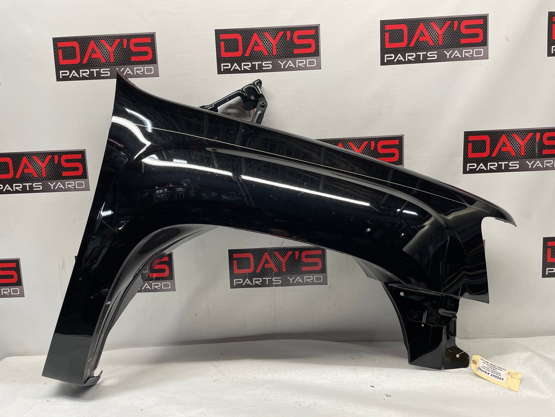 2013 GMC Sierra C1500 SLE RH Passenger Front Fender Black OEM - Day's Parts Yard