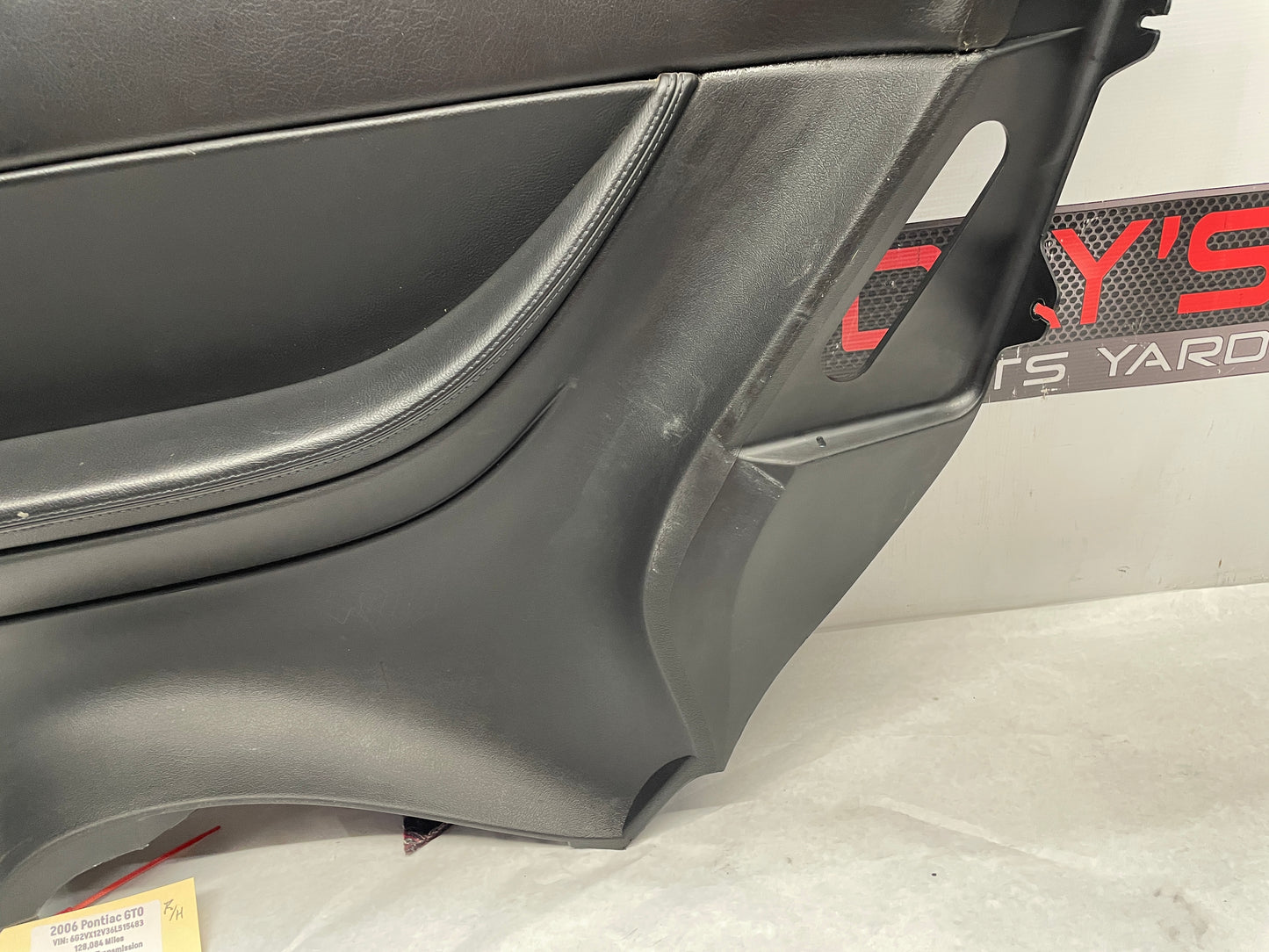 2006 Pontiac GTO RH Passenger Rear Interior Quarter Door Panel Trim Black OEM - Day's Parts Yard