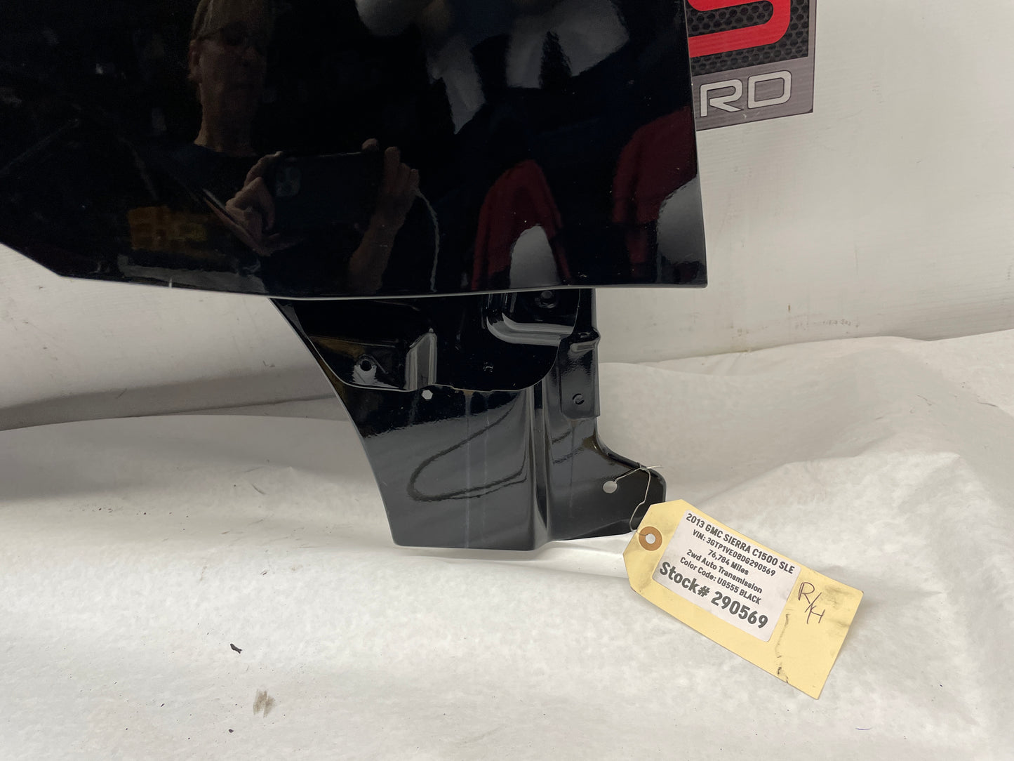 2013 GMC Sierra C1500 SLE RH Passenger Front Fender Black OEM - Day's Parts Yard