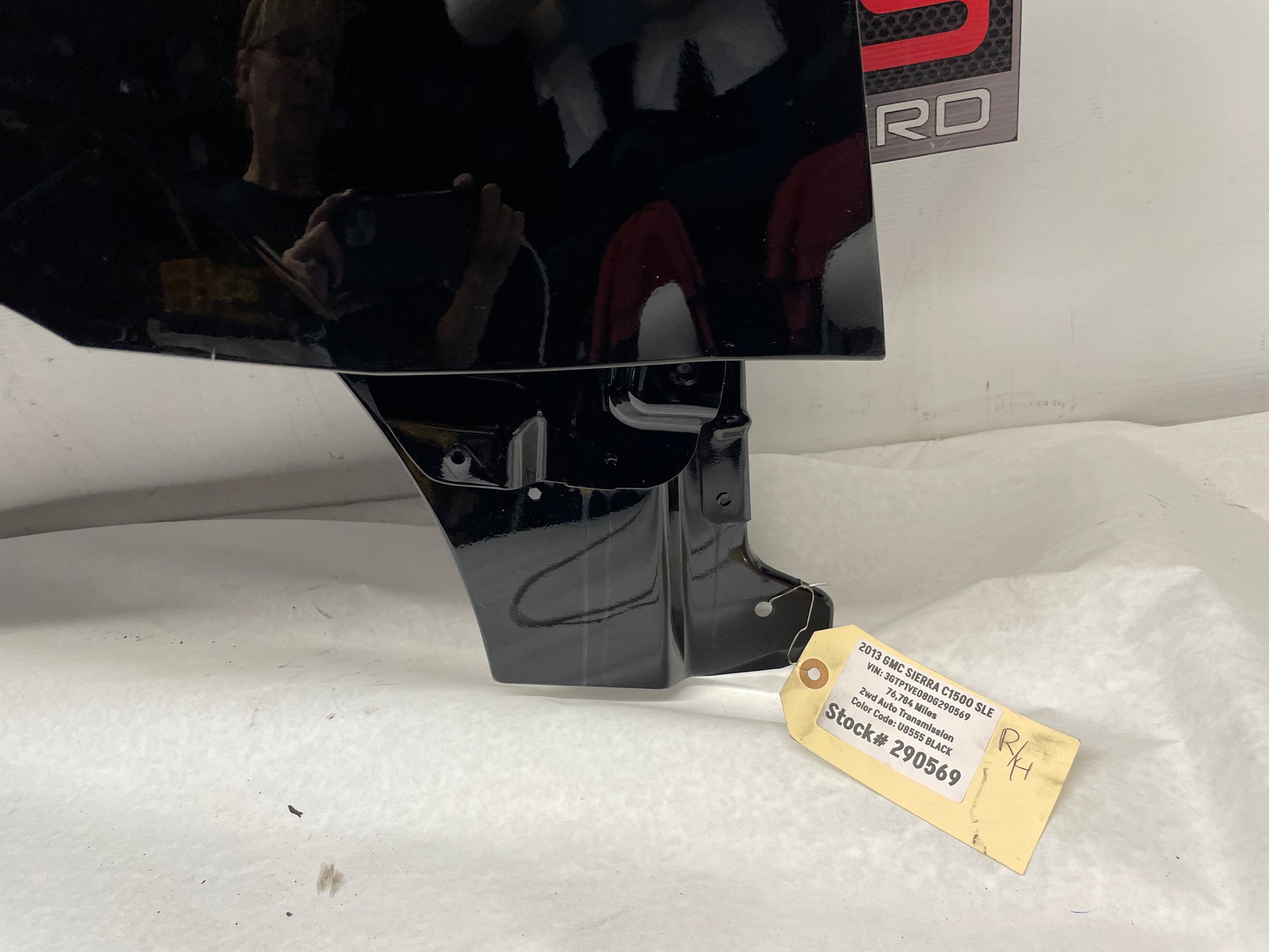 2013 GMC Sierra C1500 SLE RH Passenger Front Fender Black OEM - Day's Parts Yard