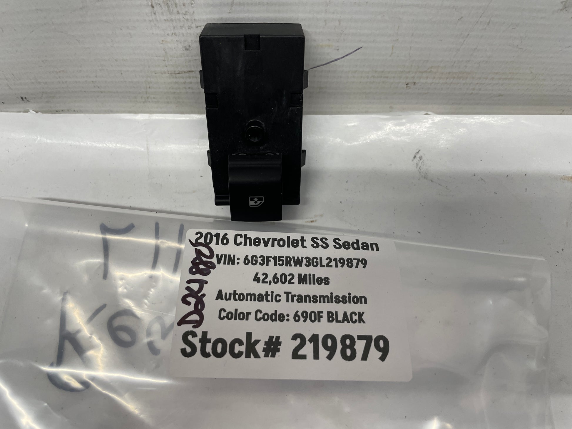 2016 Chevy SS Sedan LH Driver Rear Window Control Switch OEM - Day's Parts Yard