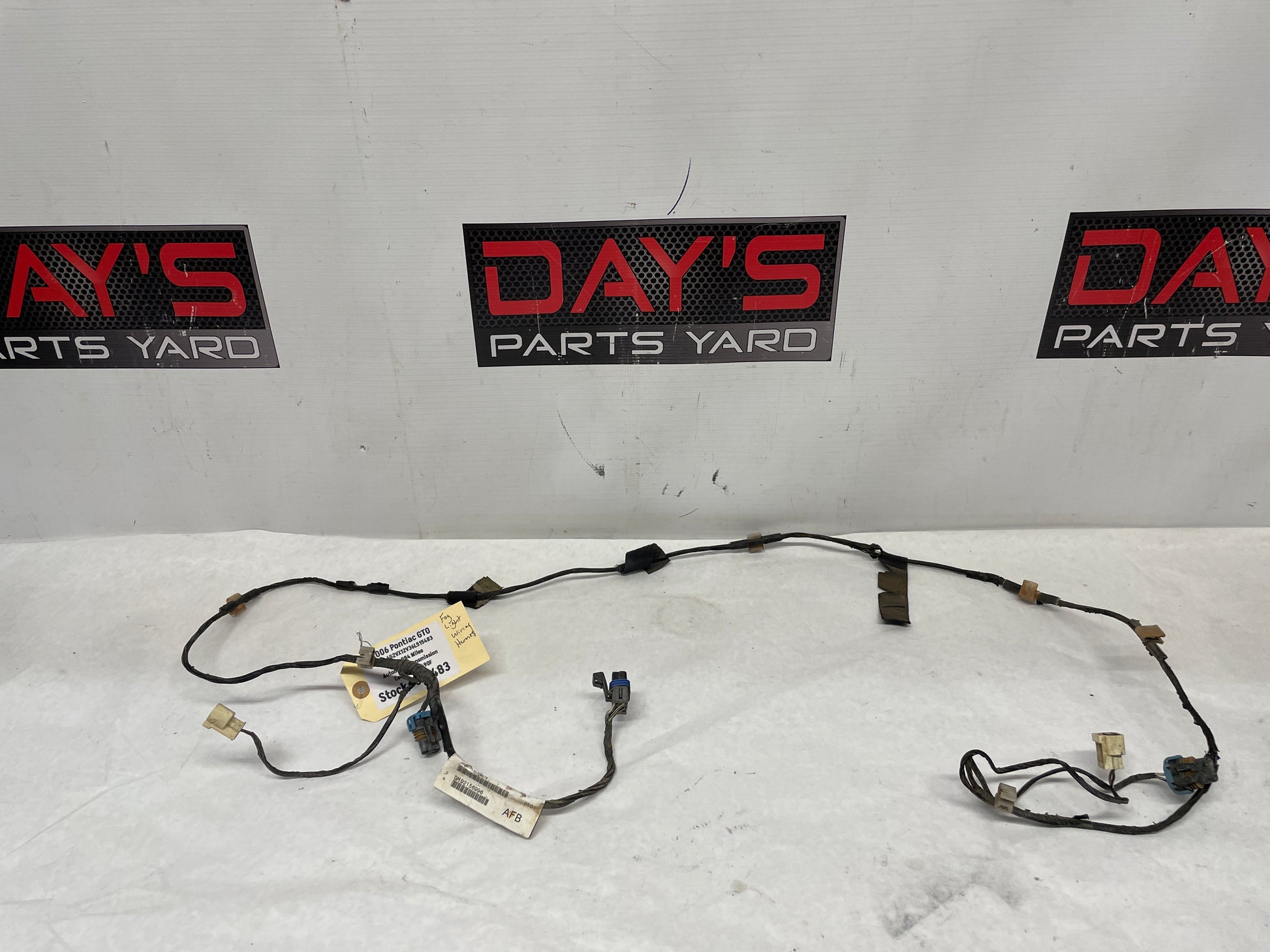 2006 Pontiac GTO Front Bumper Fog Light Lamp Wire Wiring Harness OEM - Day's Parts Yard