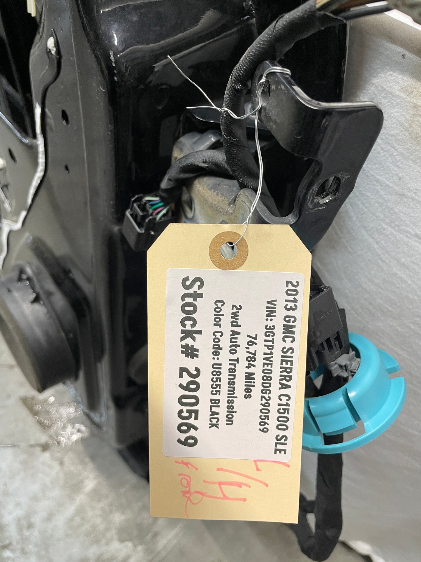 2013 GMC Sierra C1500 SLE LH Driver Front Exterior Door Black OEM - Day's Parts Yard