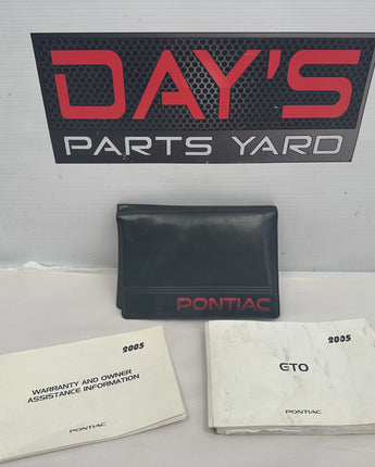 2005 Pontiac GTO Owners Manual OEM
