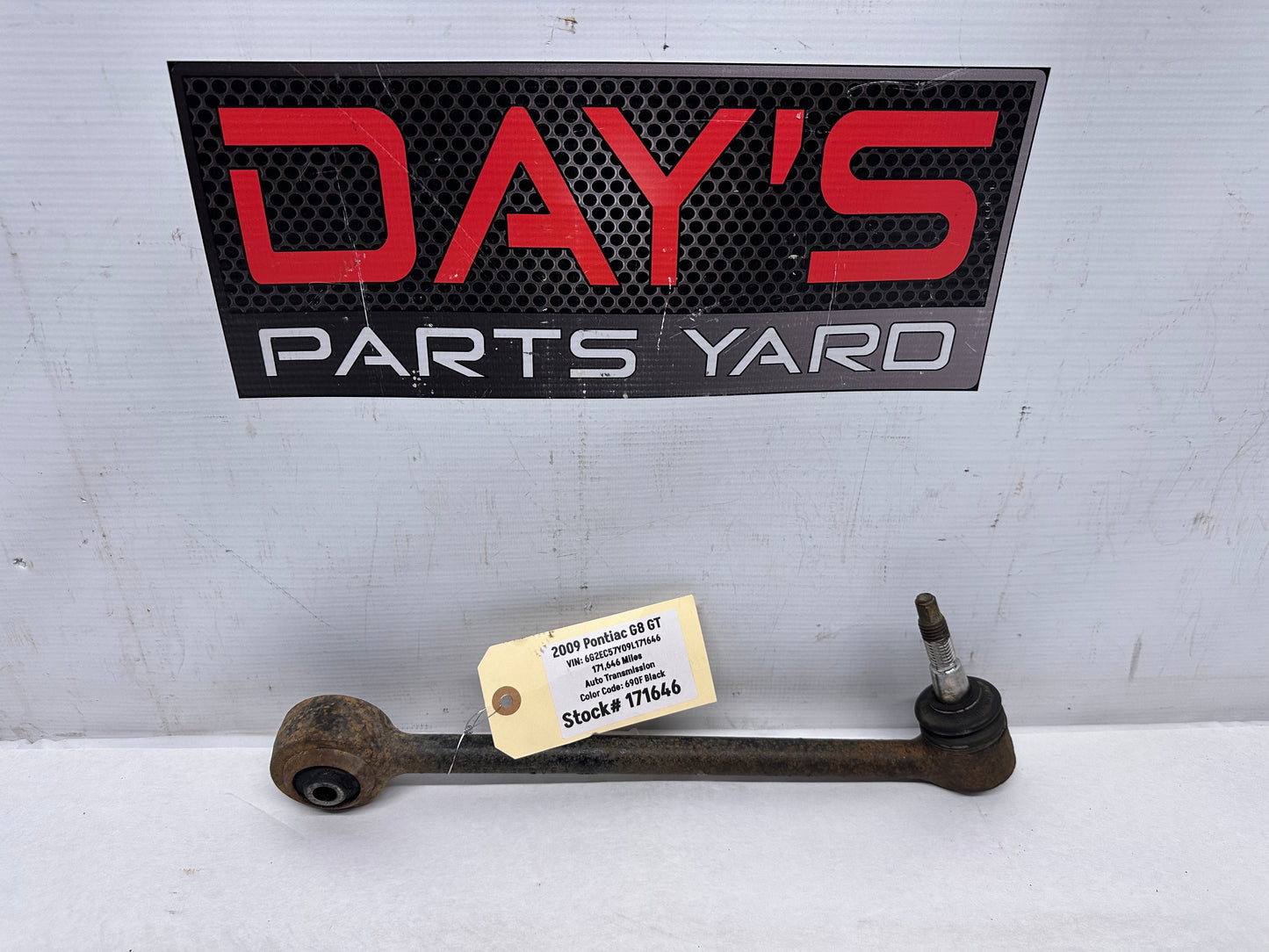 2009 Pontiac G8 GT LH Driver Front Suspension Lower Rear Ward Control Arm OEM - Day's Parts Yard