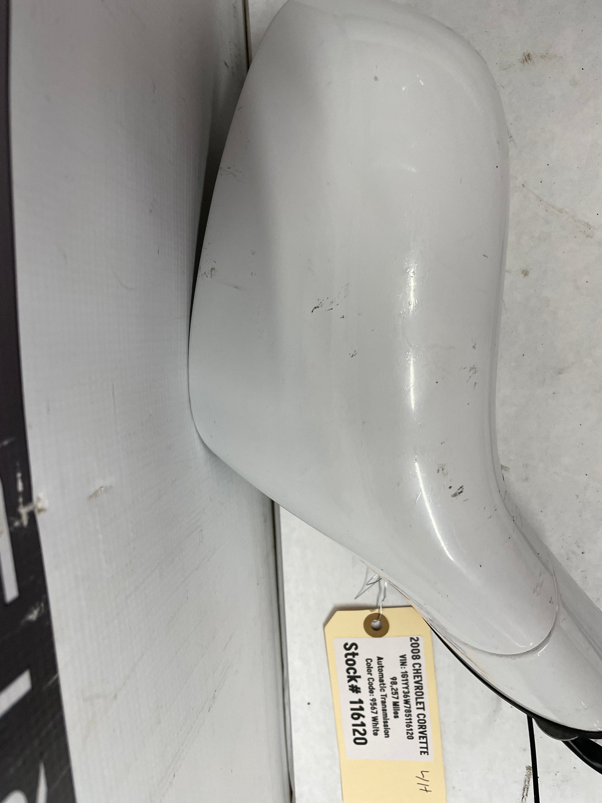 2008 Chevy Corvette LH Driver Exterior Mirror White OEM - Day's Parts Yard