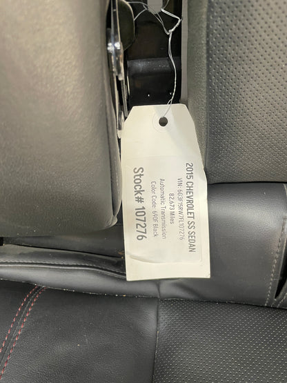 2015 Chevy SS Sedan Rear Black Leather Alcantara Suede OEM