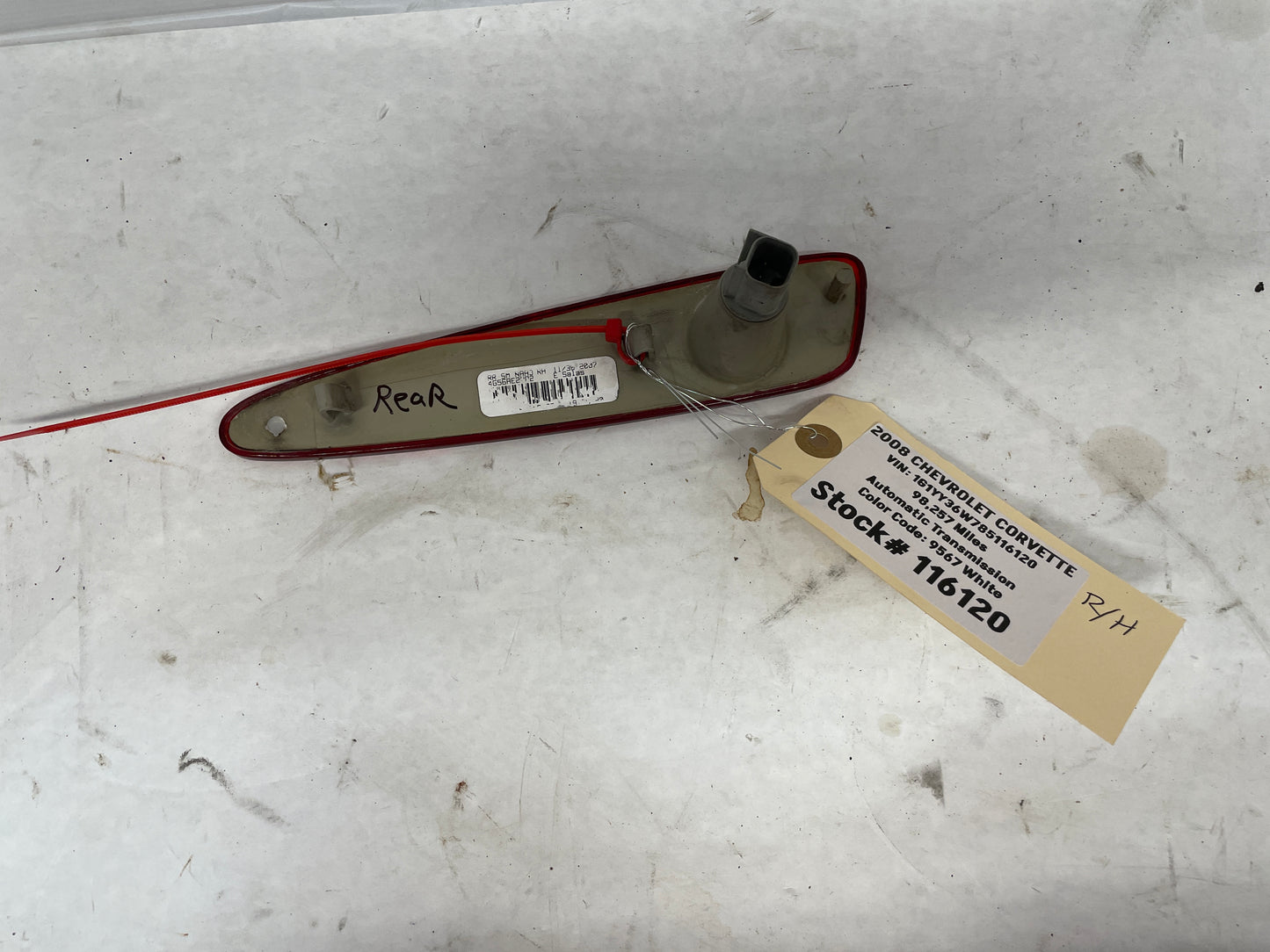 2008 Chevy Corvette RH Passenger Side Marker Light Lamp OEM - Day's Parts Yard