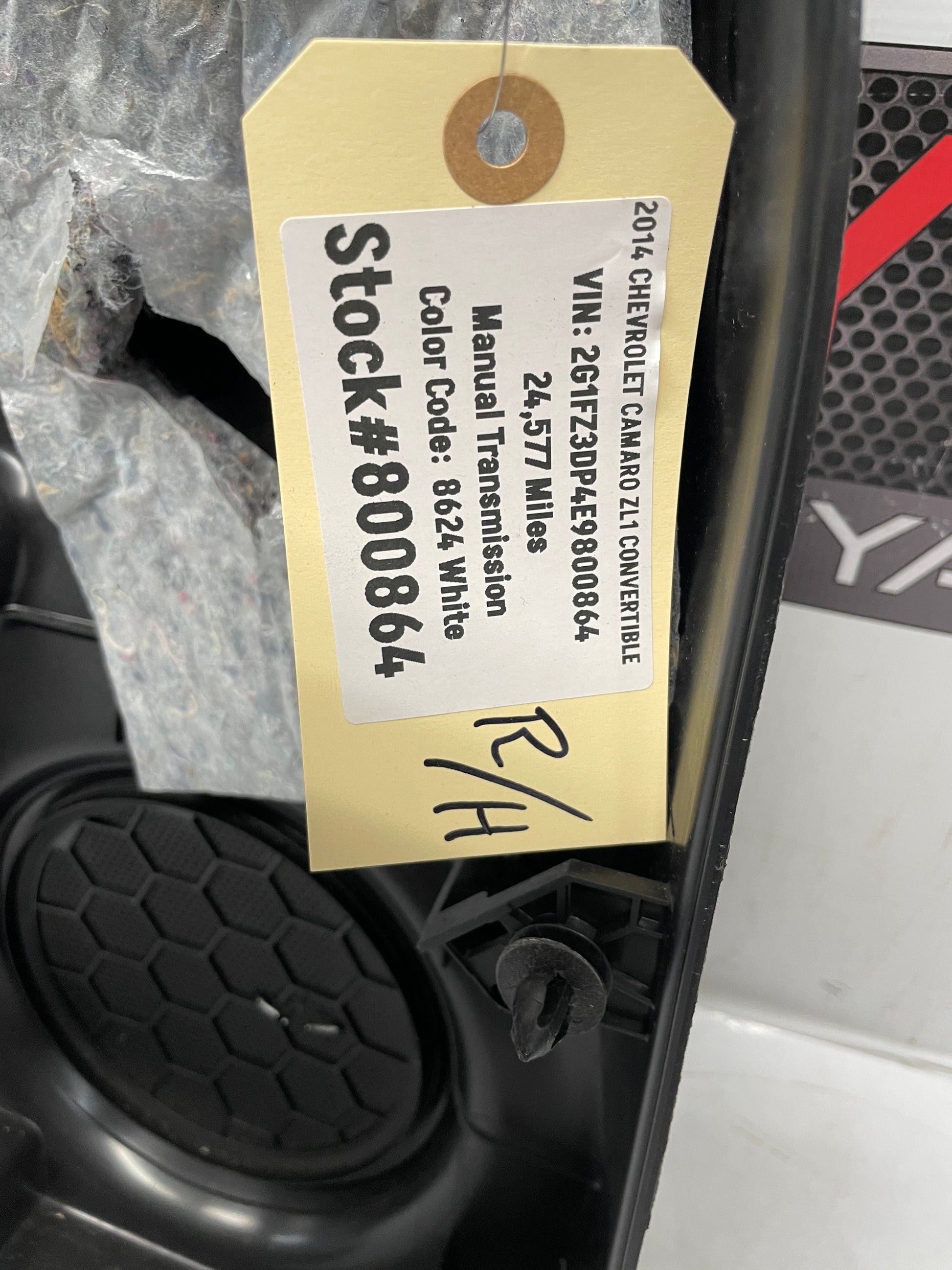 2014 Chevy Camaro ZL1 Convertible RH Passenger Interior Door Panel Trim Carbon Flash OEM - Day's Parts Yard