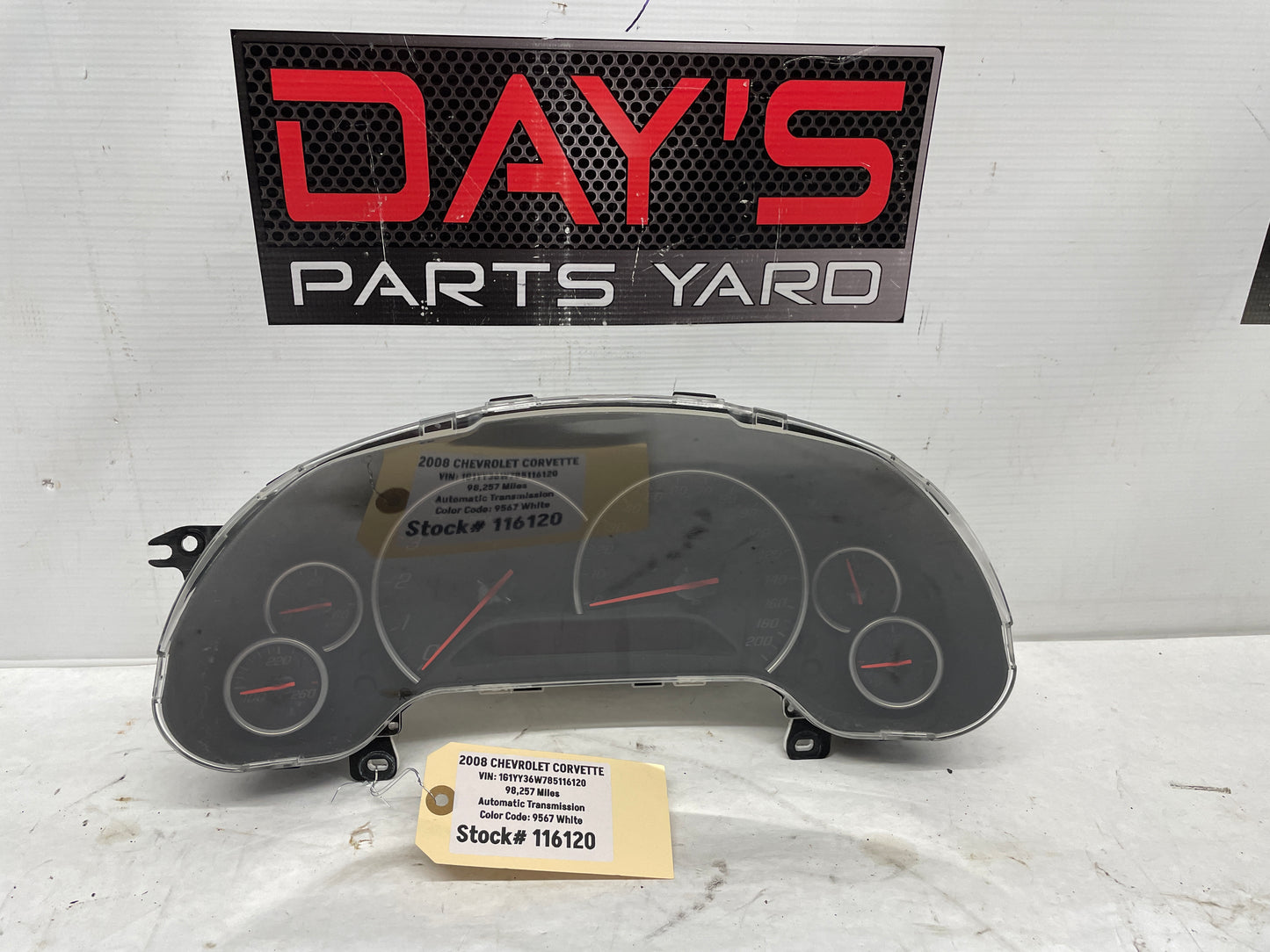 2008 Chevy Corvette Speedometer Instrument Gauge Cluster OEM - Day's Parts Yard