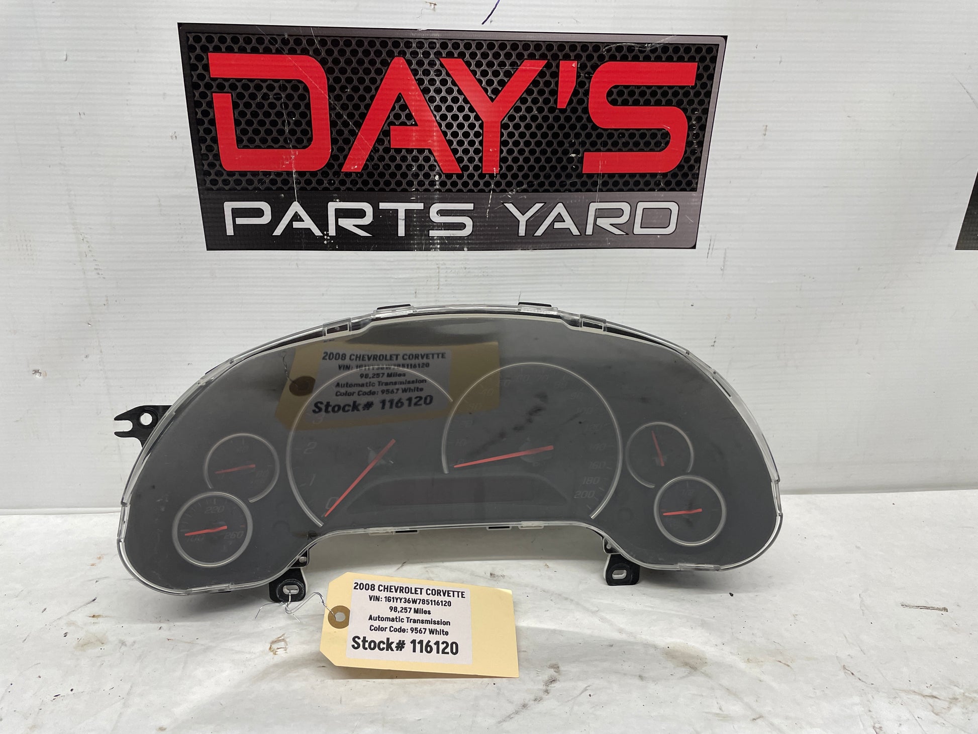 2008 Chevy Corvette Speedometer Instrument Gauge Cluster OEM - Day's Parts Yard