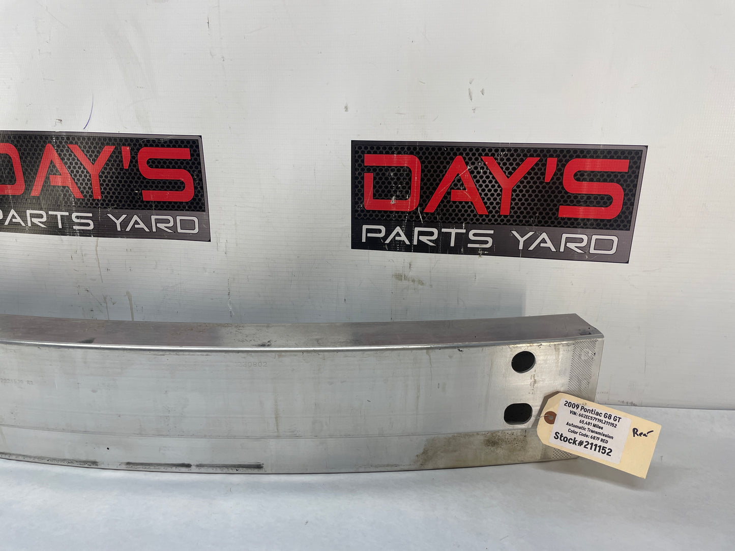 2009 Pontiac G8 GT Rear Bumper Reinforcement Impact Bar OEM - Day's Parts Yard