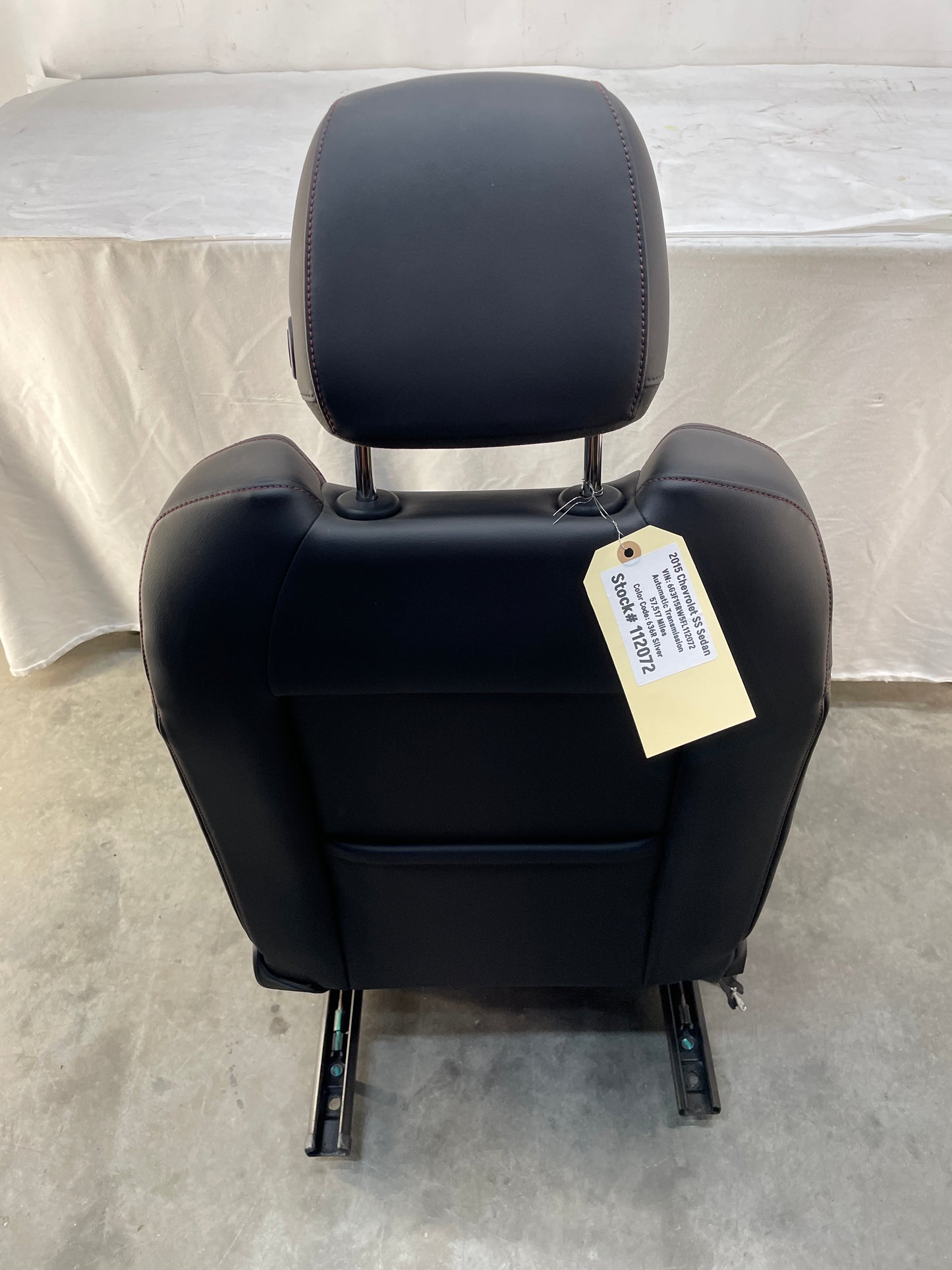 2015 Chevy SS Sedan RH Passenger Front Seat Black Leather Alcantara Suede OEM