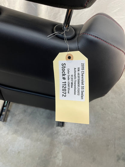 2015 Chevy SS Sedan RH Passenger Front Seat Black Leather Alcantara Suede OEM