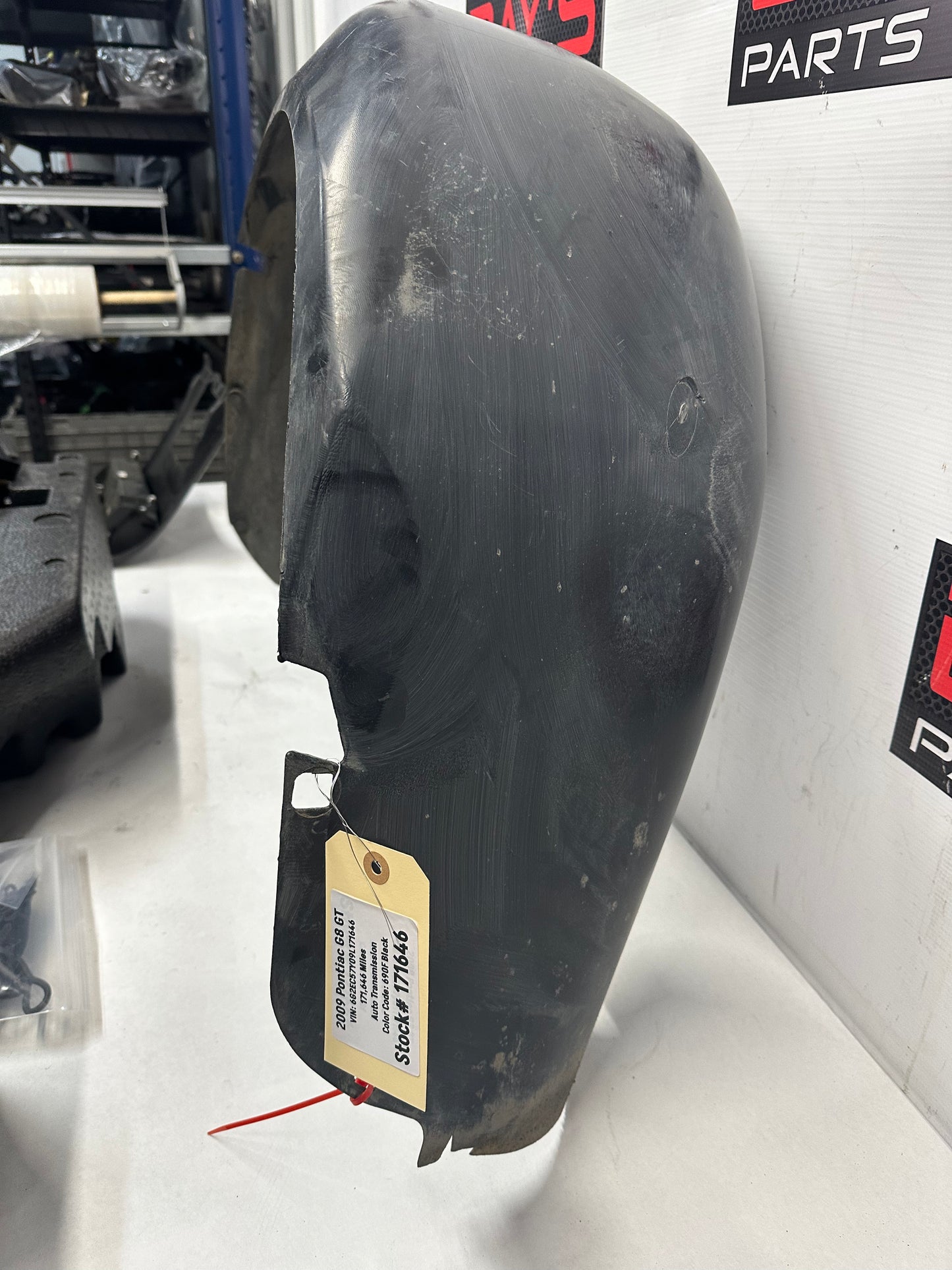 2009 Pontiac G8 RH Passenger Rear Fender Wheel House Well Liner OEM - Day's Parts Yard