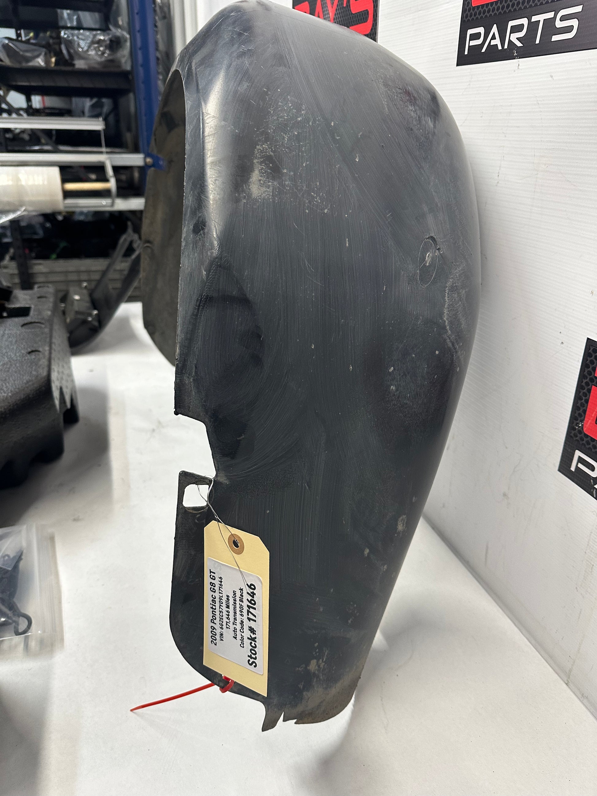 2009 Pontiac G8 RH Passenger Rear Fender Wheel House Well Liner OEM - Day's Parts Yard