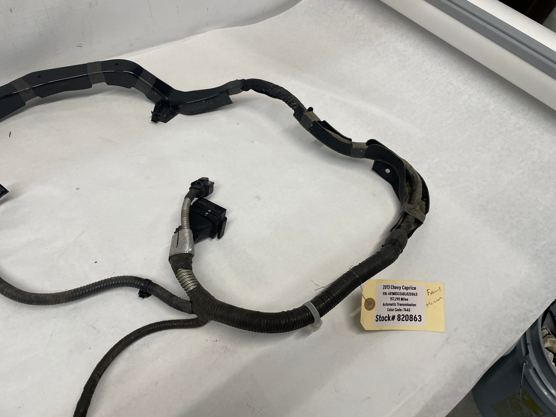 2013 Chevy Caprice Engine Bay Fire Wall Wire Forward Lamp Wiring Harness OEM - Day's Parts Yard