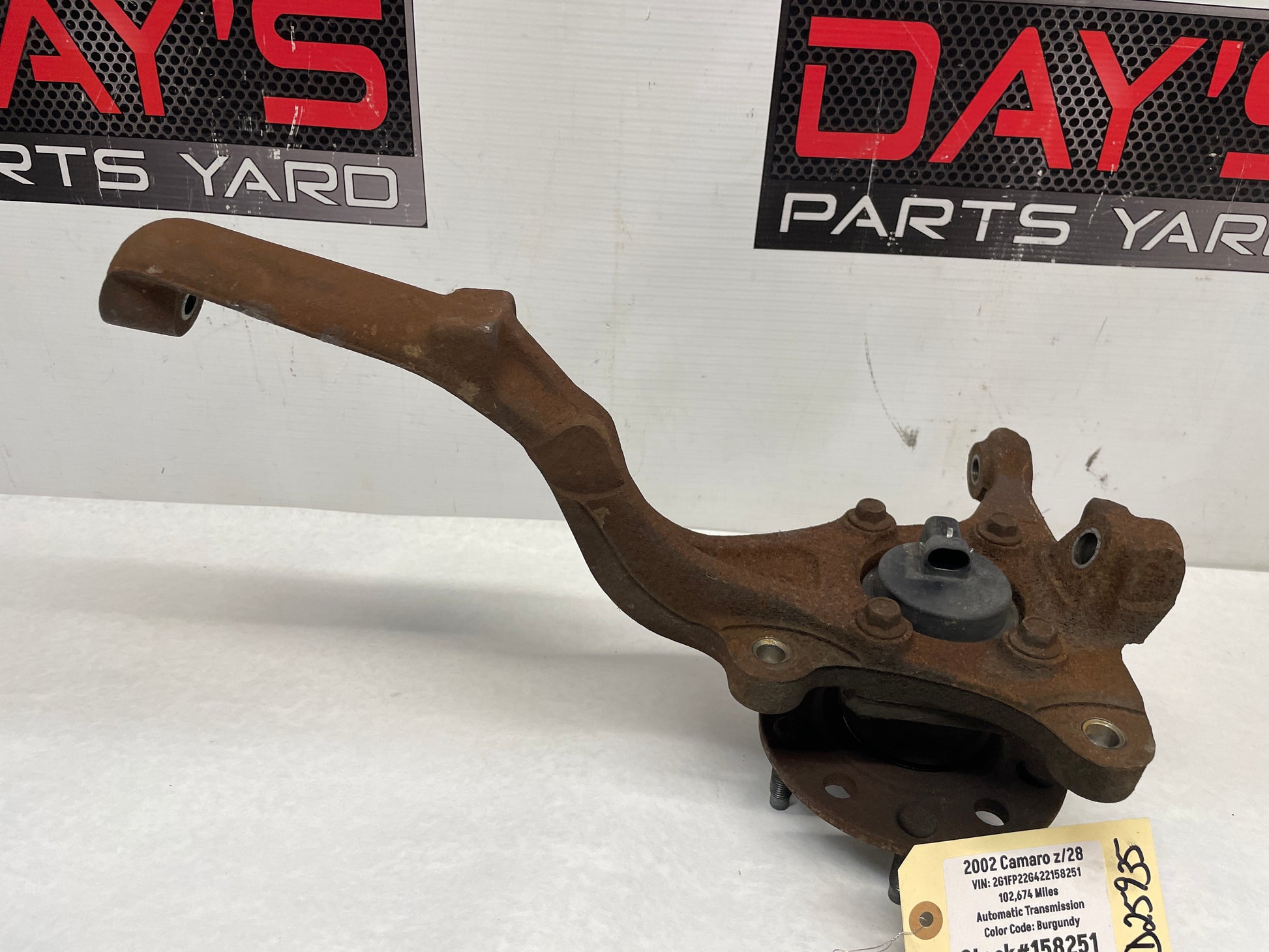 2002 Chevy Camaro Z28 LH Driver Front Spindle Knuckle Hub Wheel Bearing OEM - Day's Parts Yard