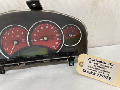 2004 Pontiac GTO Red Instrument Gauge Cluster Speedometer OEM