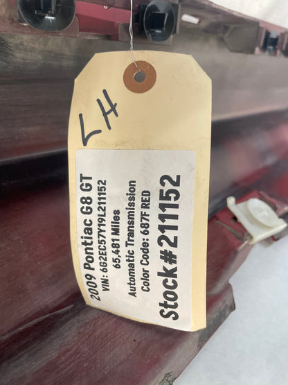 2009 Pontiac G8 GT LH Driver Rocker Molding Side Skirt Panel Red OEM - Day's Parts Yard