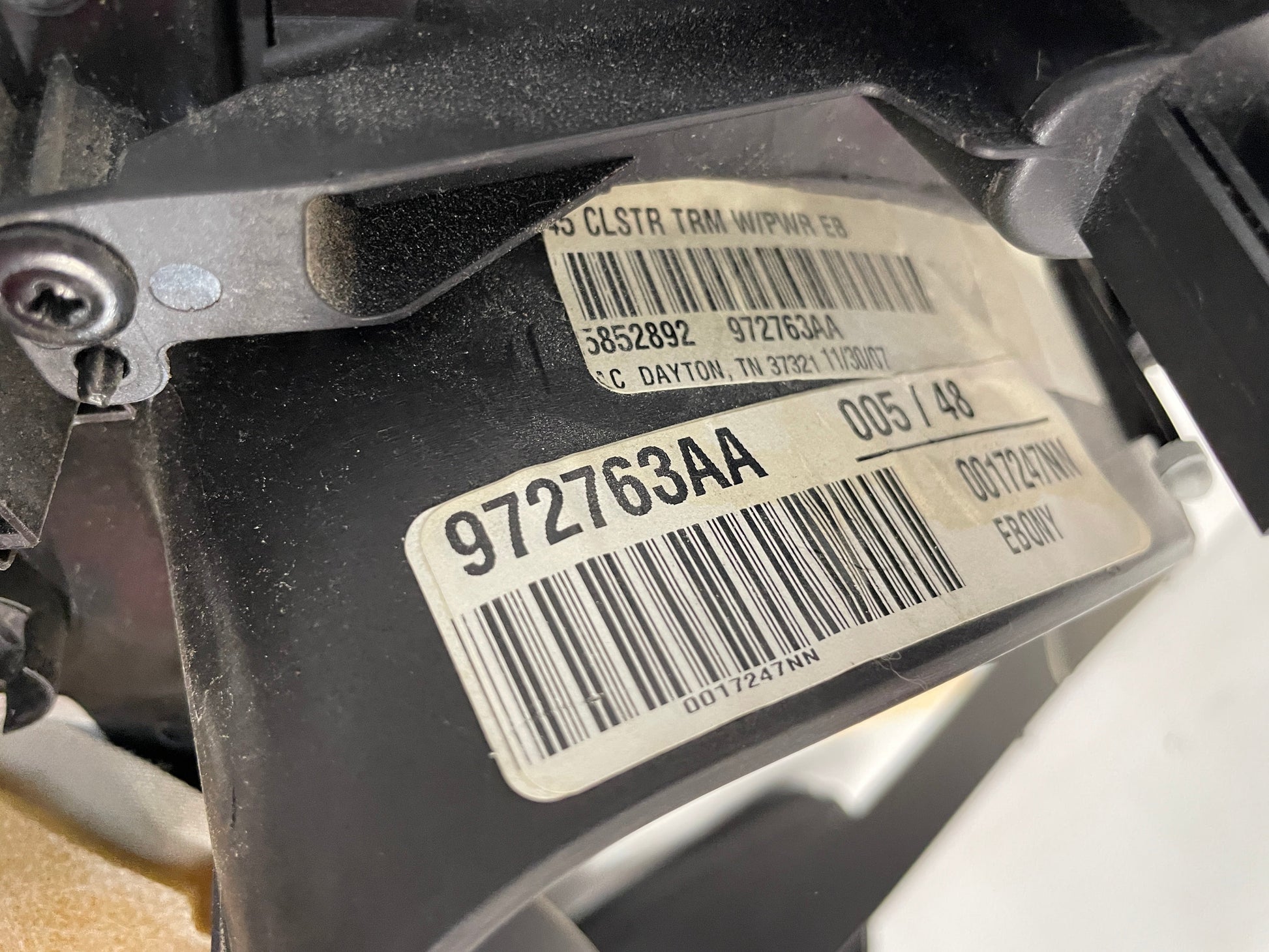 2008 Chevy Corvette Gauge Cluster Bezel OEM - Day's Parts Yard