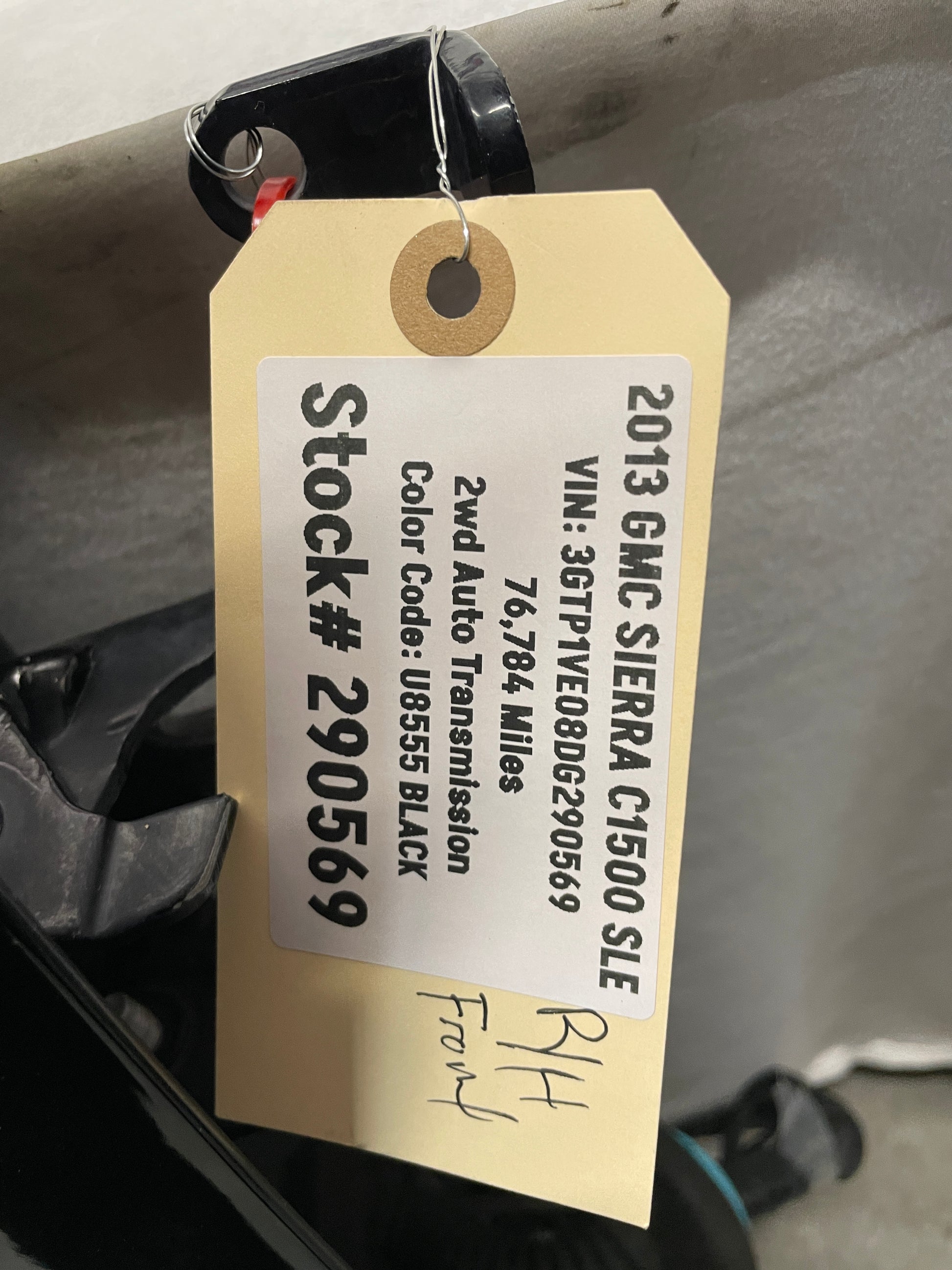 2013 GMC Sierra C1500 SLE RH Passenger Front Exterior Door Black OEM - Day's Parts Yard