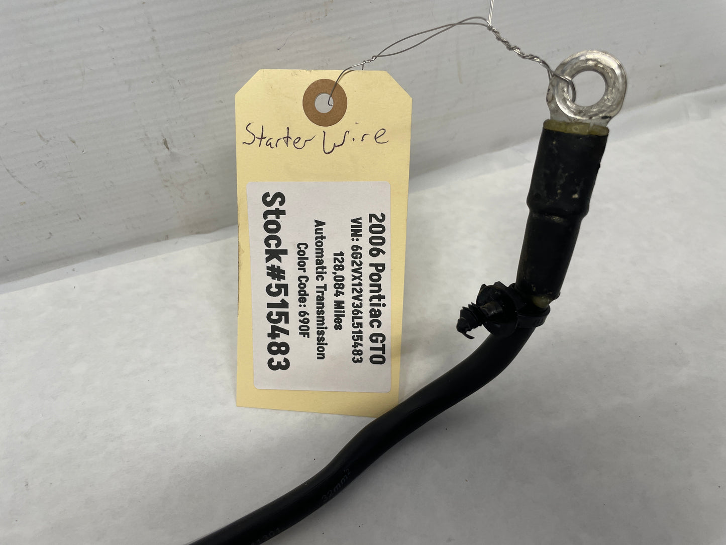 2006 Pontiac GTO Starter Alternator Positive Negative Battery Cable Wire Wiring Harness OEM - Day's Parts Yard