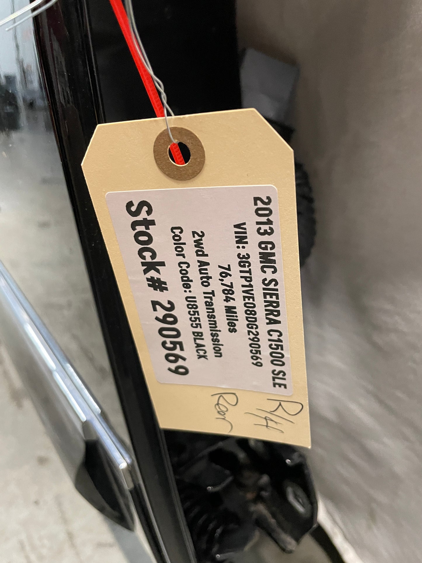 2013 GMC Sierra C1500 SLE RH Passenger Rear Exterior Door Black OEM - Day's Parts Yard