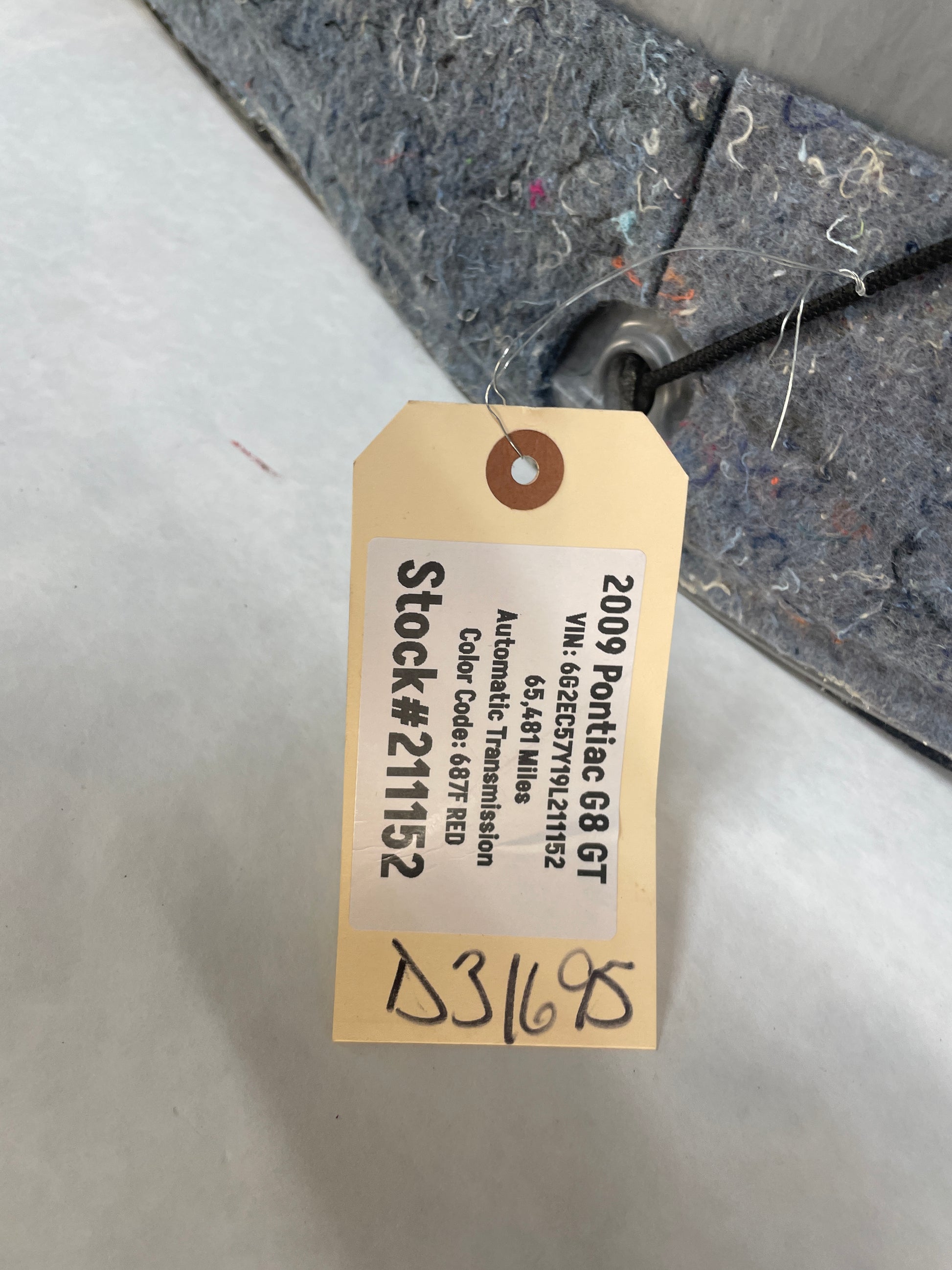 2009 Pontiac G8 GT Spare Tire Trunk Compartment Floor Carpet Mat Panel Cover OEM - Day's Parts Yard