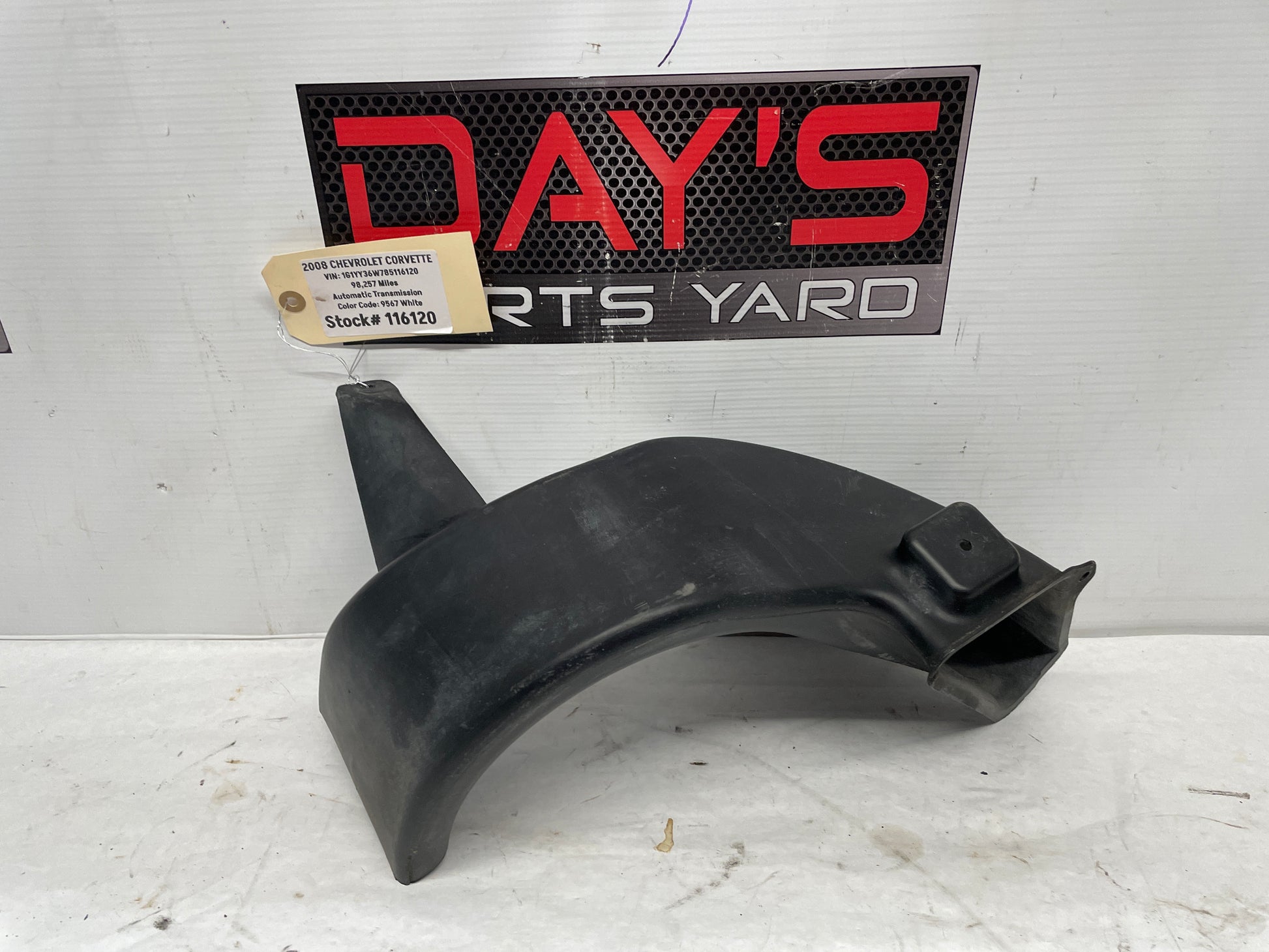 2008 Chevy Corvette LH Driver Rear Brake Cooling Duct OEM - Day's Parts Yard