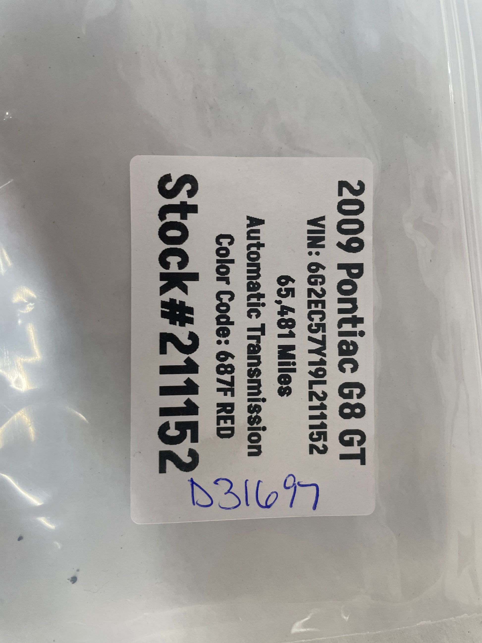 2009 Pontiac G8 GT Instrument Panel Wiring Harness Connect OEM - Day's Parts Yard