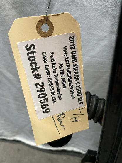 2013 GMC Sierra C1500 SLE LH Driver Rear Exterior Door Black OEM - Day's Parts Yard