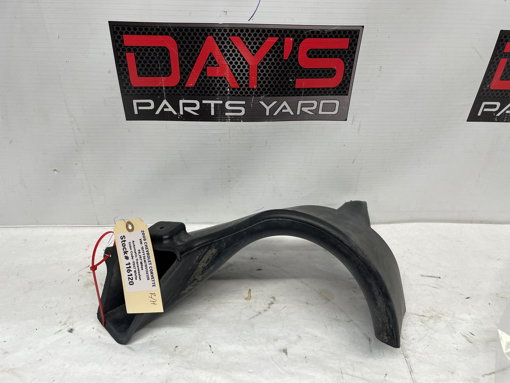 2008 Chevy Corvette RH Passenger Rear Brake Cooling Duct OEM - Day's Parts Yard