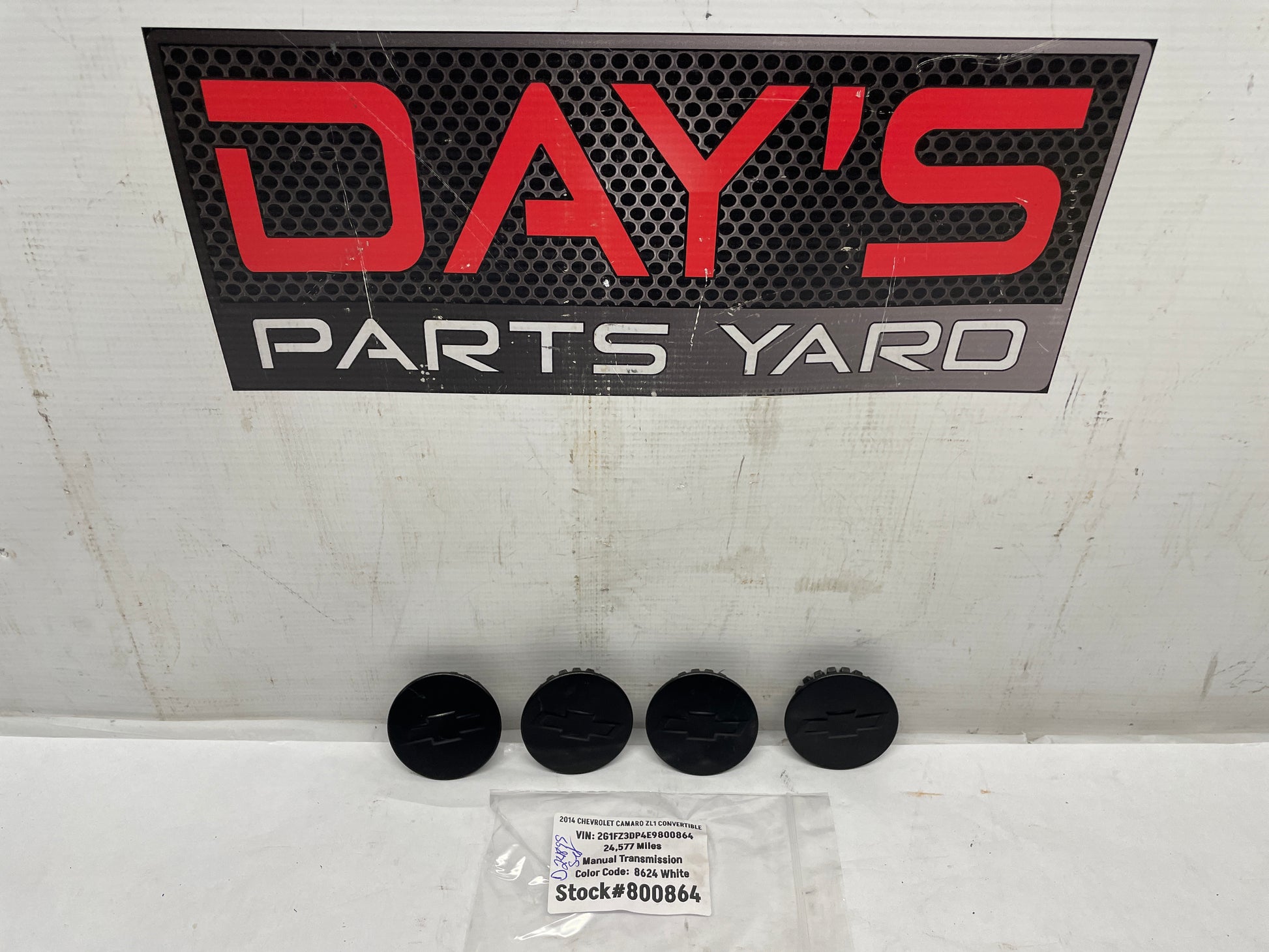 2014 Chevy Camaro ZL1 Wheel Center Cap Set Black OEM - Day's Parts Yard