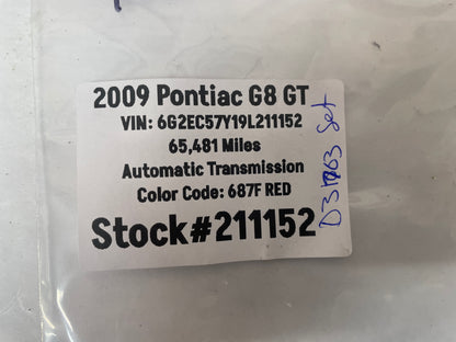 2009 Pontiac G8 GT RH Passenger Rear Positive Air Vent OEM - Day's Parts Yard