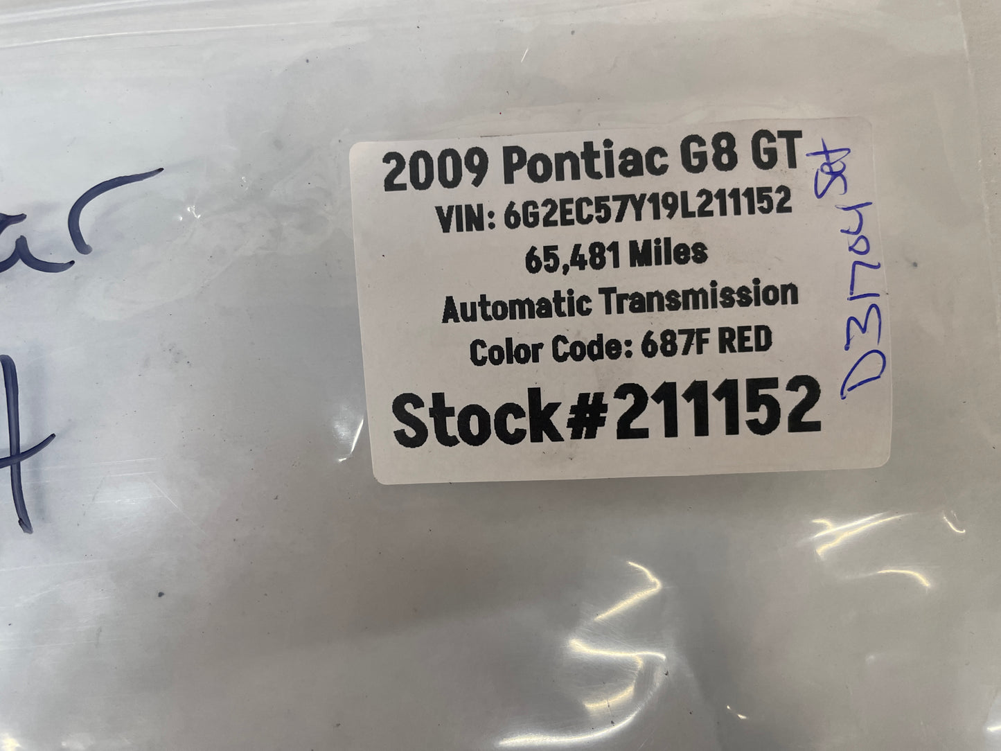 2009 Pontiac G8 GT LH Driver Rear Positive Air Vent OEM - Day's Parts Yard