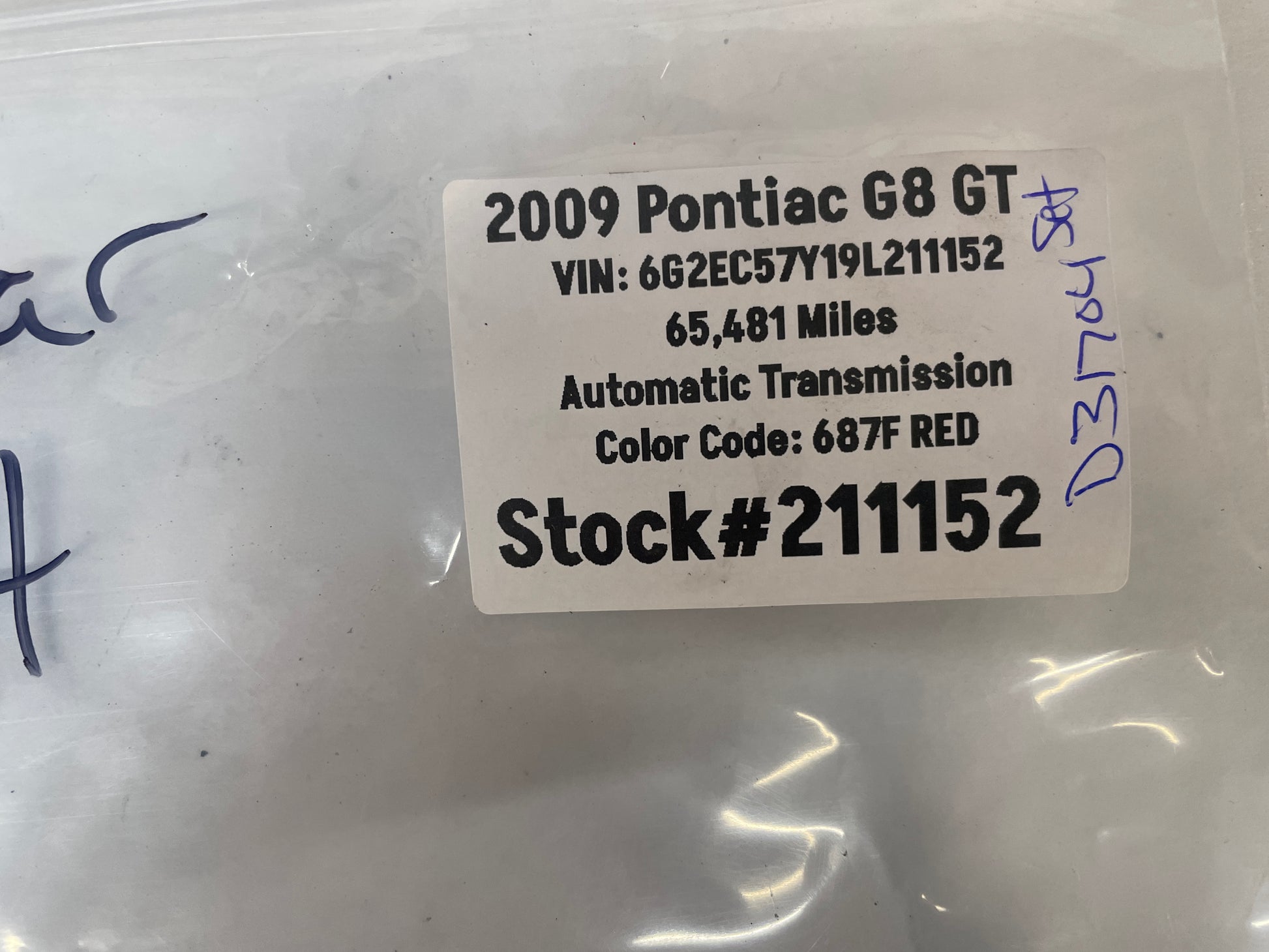 2009 Pontiac G8 GT LH Driver Rear Positive Air Vent OEM - Day's Parts Yard