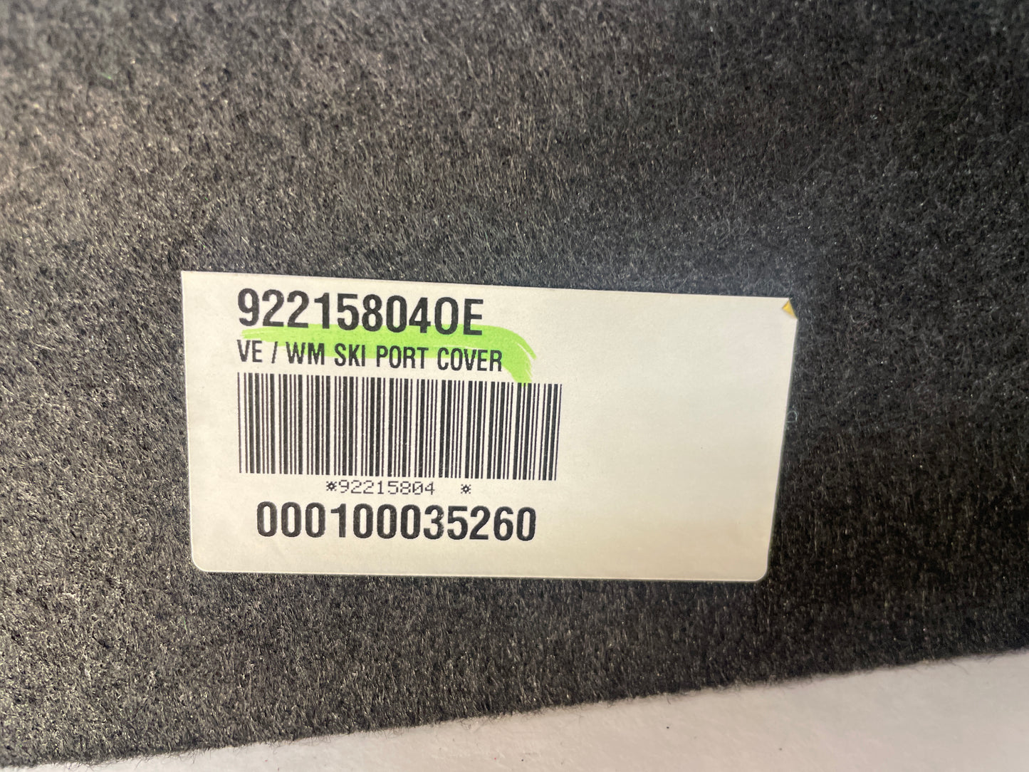 2009 Pontiac G8 GT Ski Port Felt Cover OEM - Day's Parts Yard