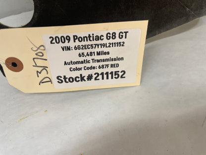 2009 Pontiac G8 GT Fire Wall Engine Bay Felt Heat Shield OEM ???? - Day's Parts Yard