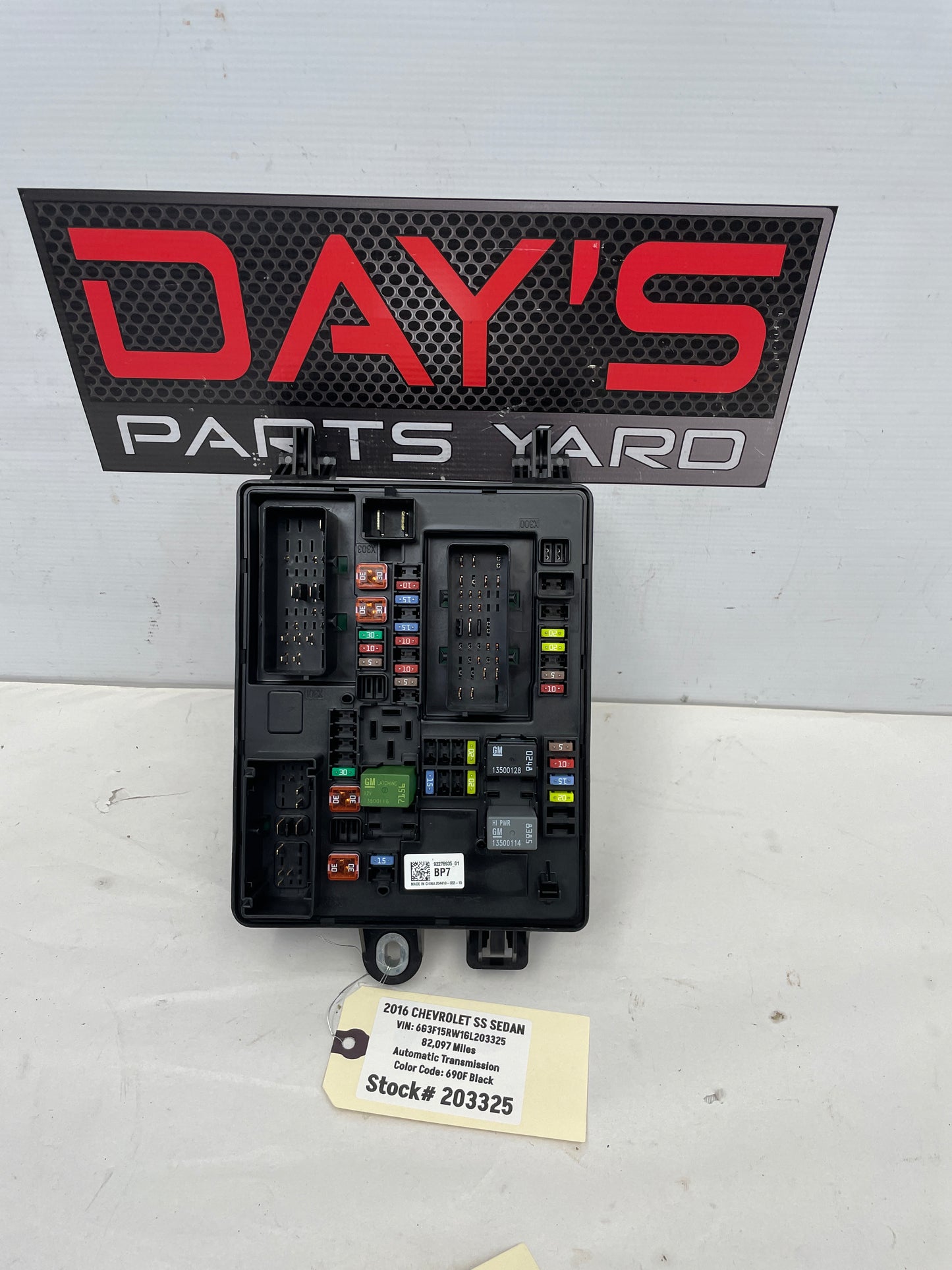 2016 Chevy SS Sedan Rear Fuse Relay Box OEM - Day's Parts Yard