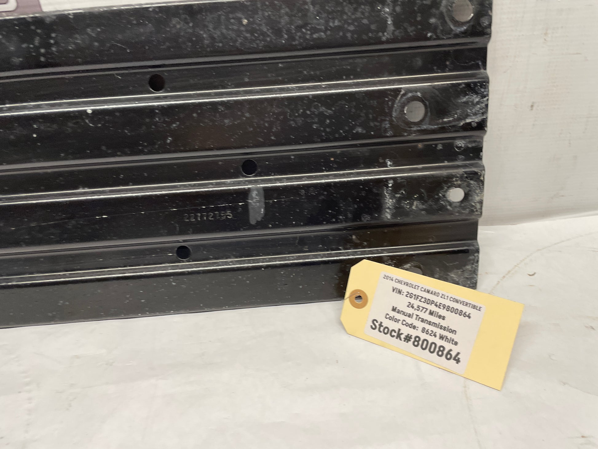2014 Chevy Camaro ZL1 Convertible Lower Body Tunnel Brace OEM - Day's Parts Yard