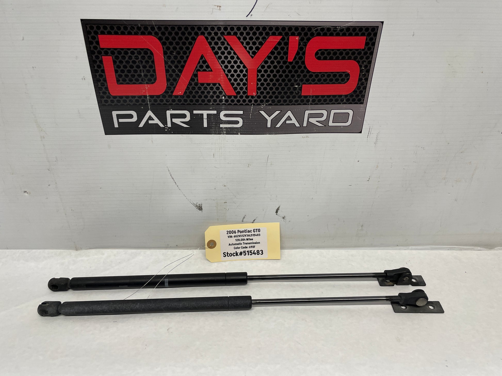 2006 Pontiac GTO RH & LH Hood Gas Lift Support Strut Shocks OEM - Day's Parts Yard