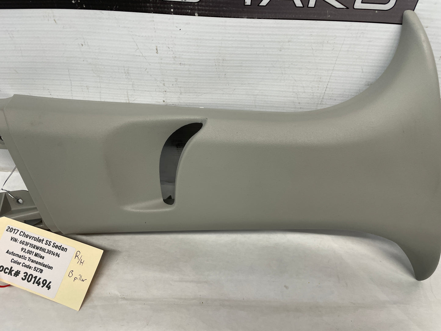 2017 Chevy SS Sedan RH Passenger Interior Upper B Pillar Trim Panel OEM
