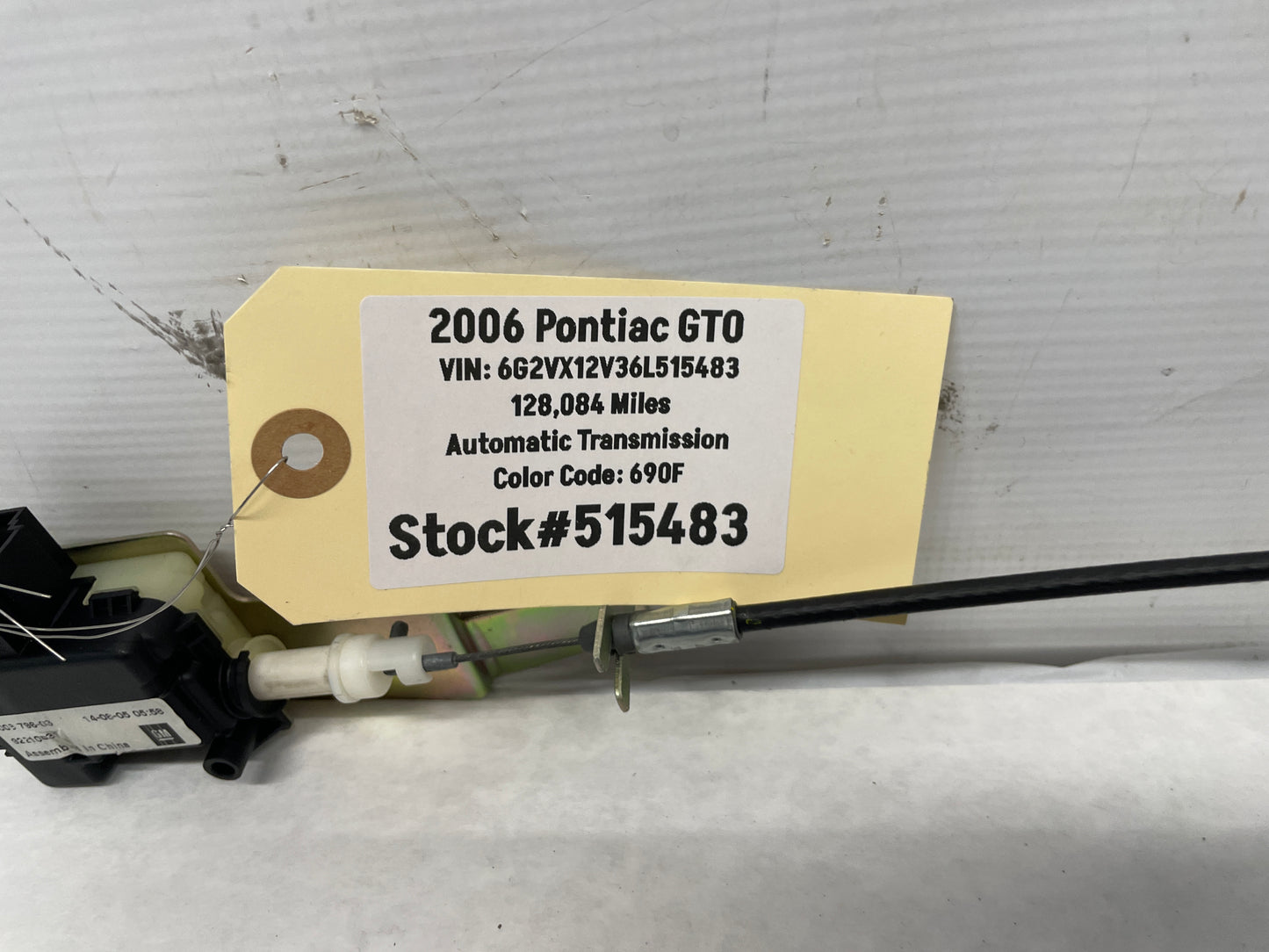 2006 Pontiac GTO Fuel Gas Door Lock Actuator w/ Cable  OEM - Day's Parts Yard